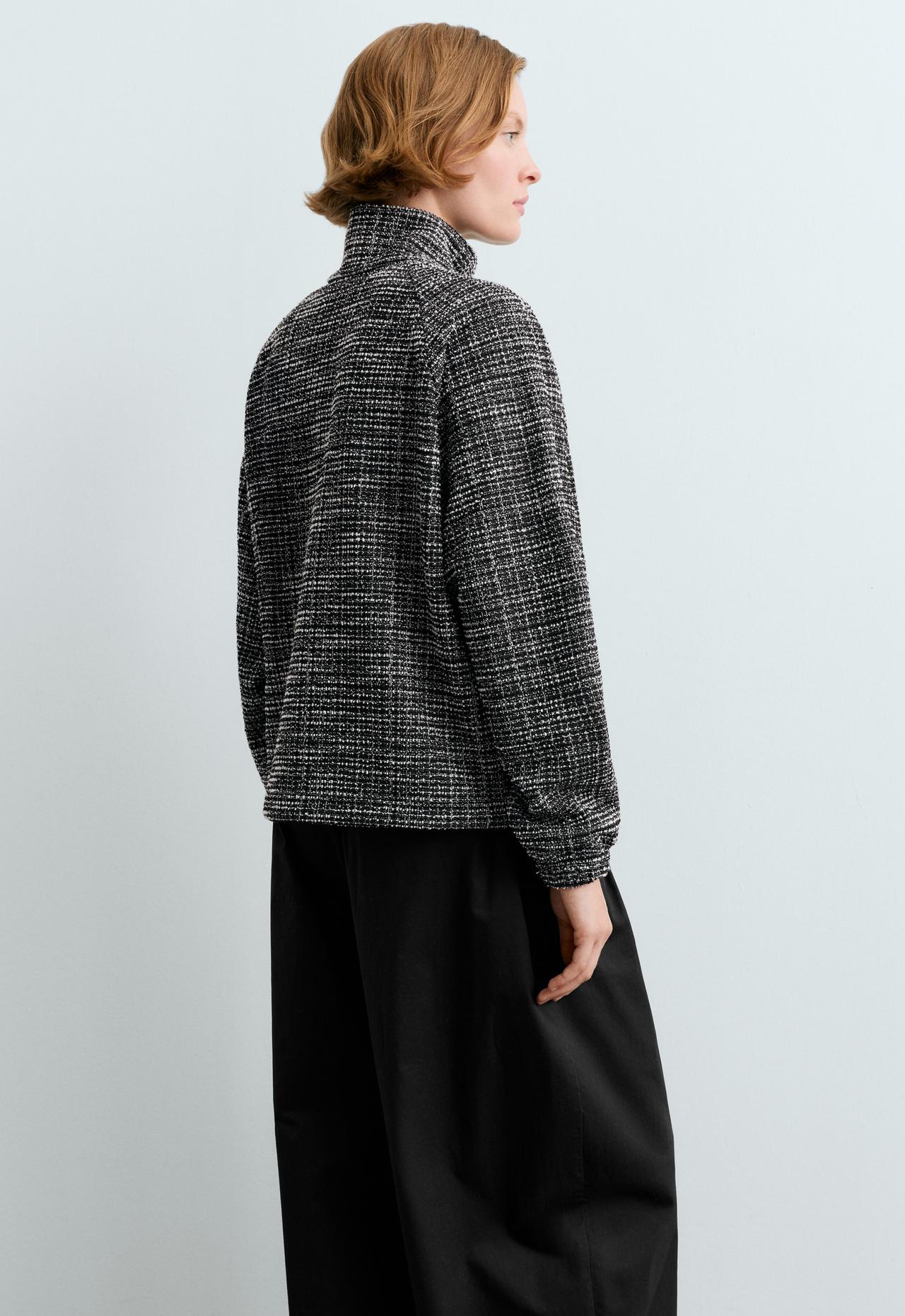Rib-mix jacket — BLACK