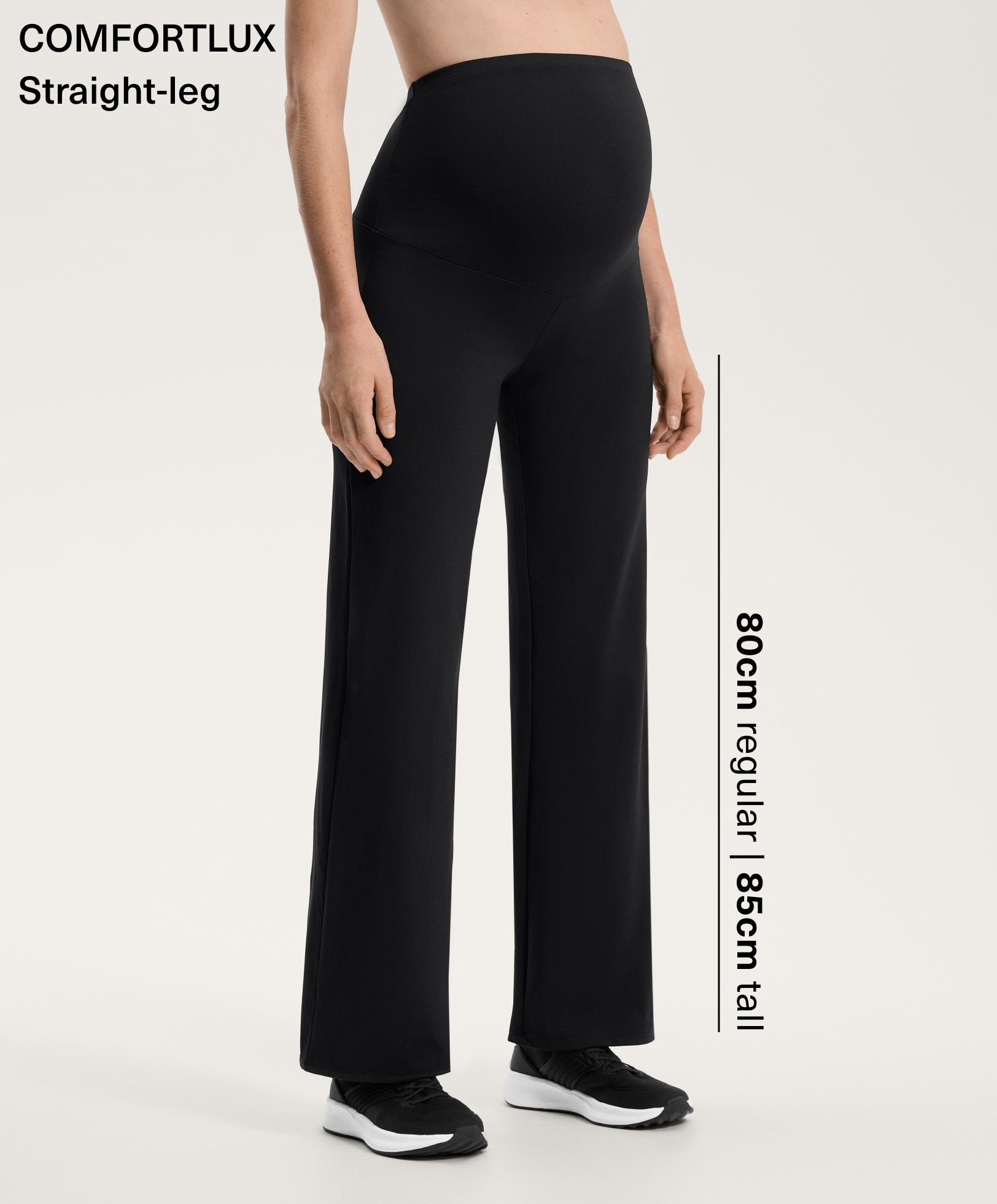 Comfortlux maternity straight-leg trousers — BLACK