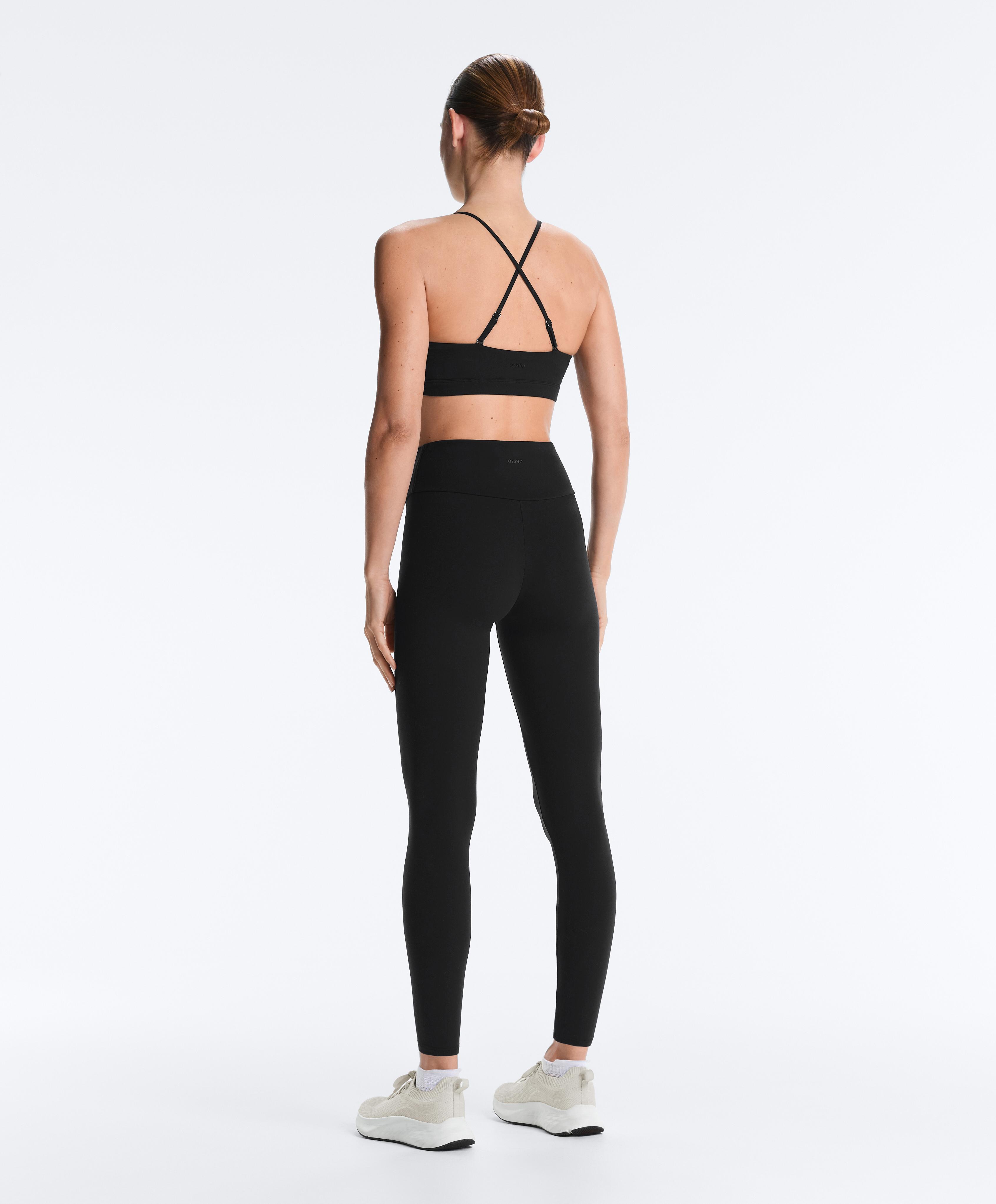 Low-support Comfortlux sports bra with straps — BLACK