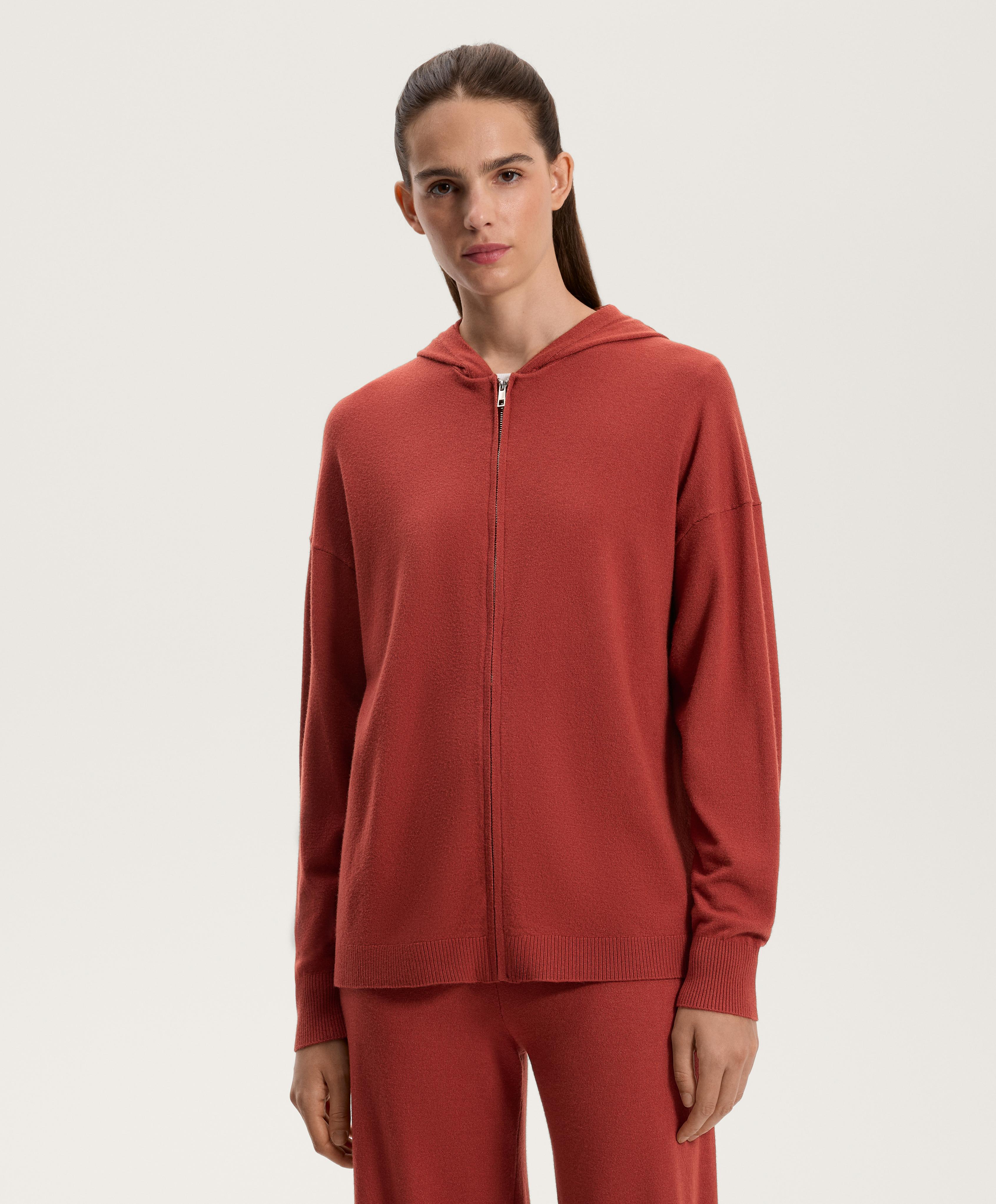 Chaqueta larga punto capucha