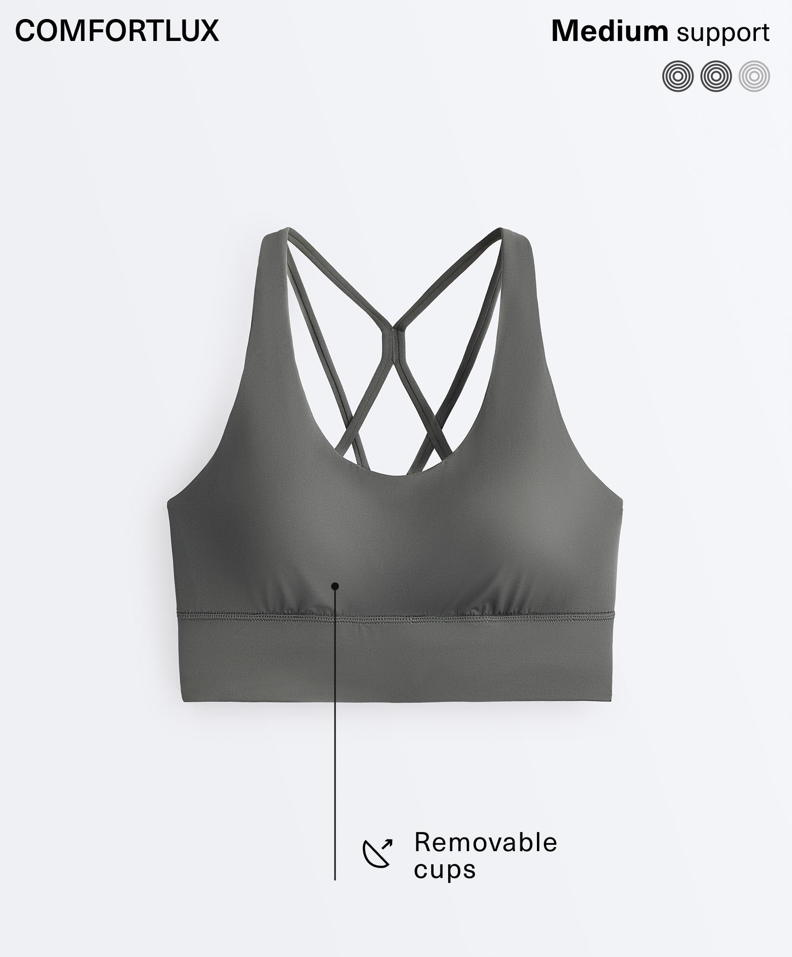 Medium-support Comfortlux sports bra with cups — DARK ANTHRACITE