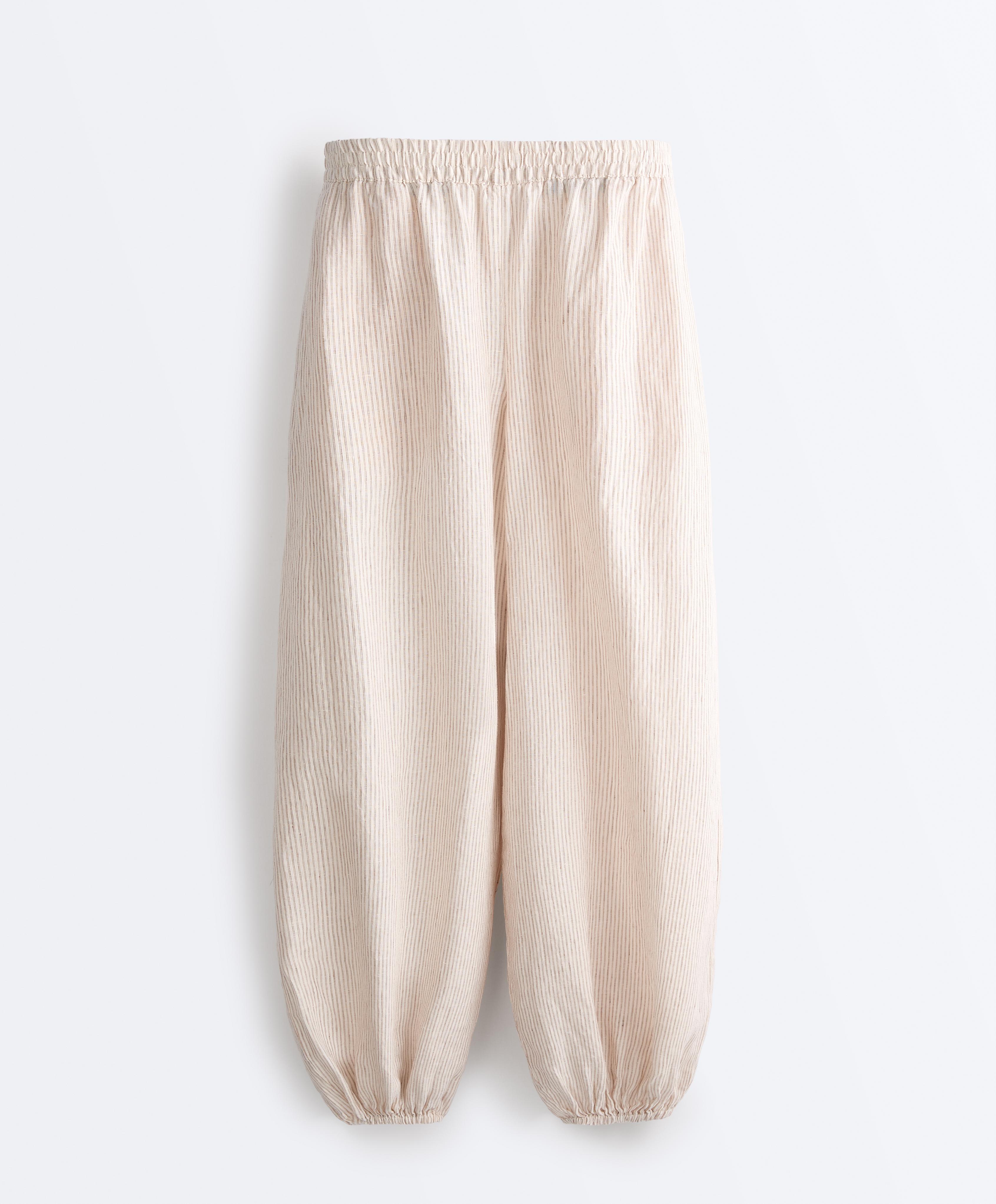 100% linen bloomer trousers