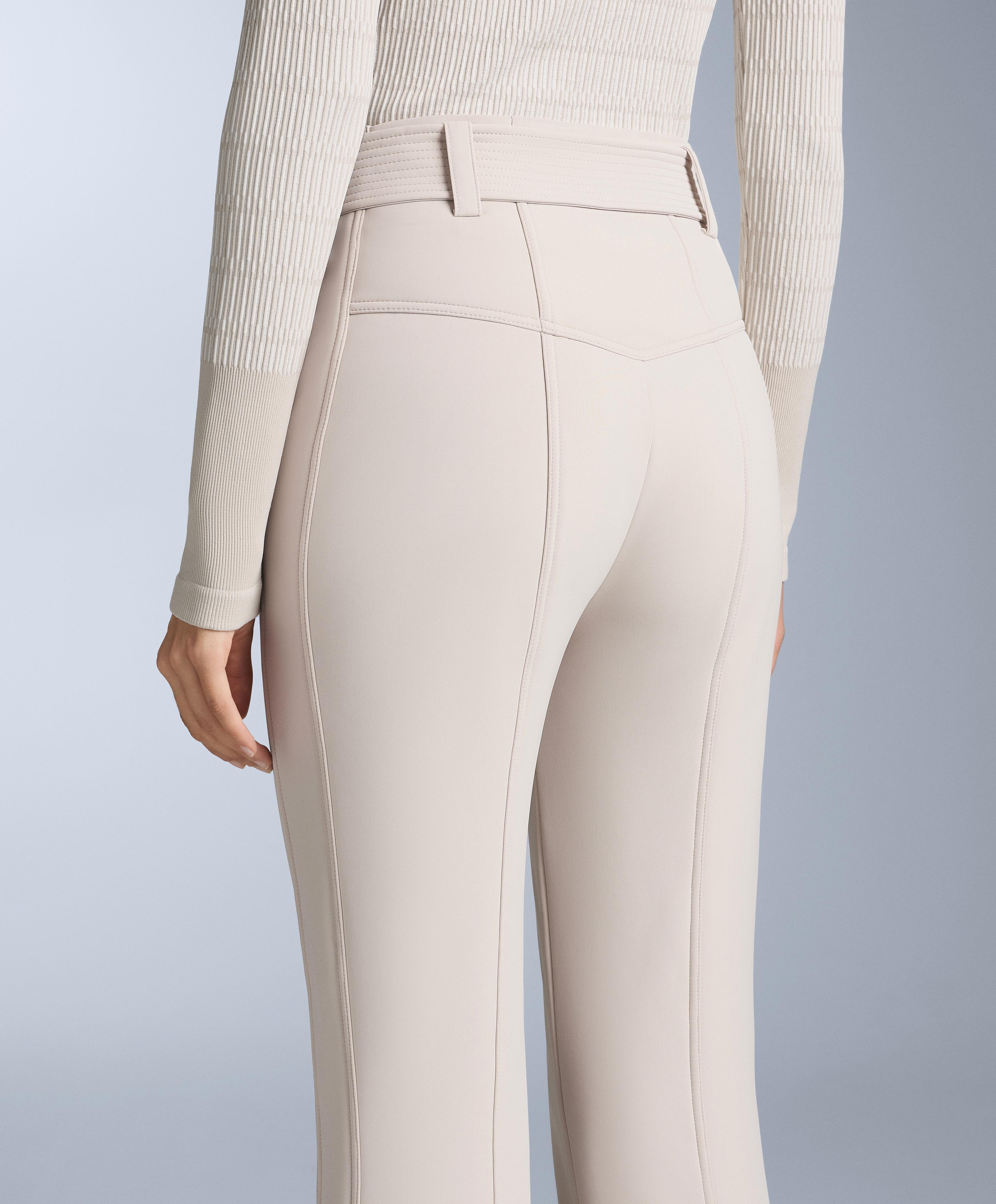 Water-resistant high-rise flare stretch SKI trousers — PALE MINK