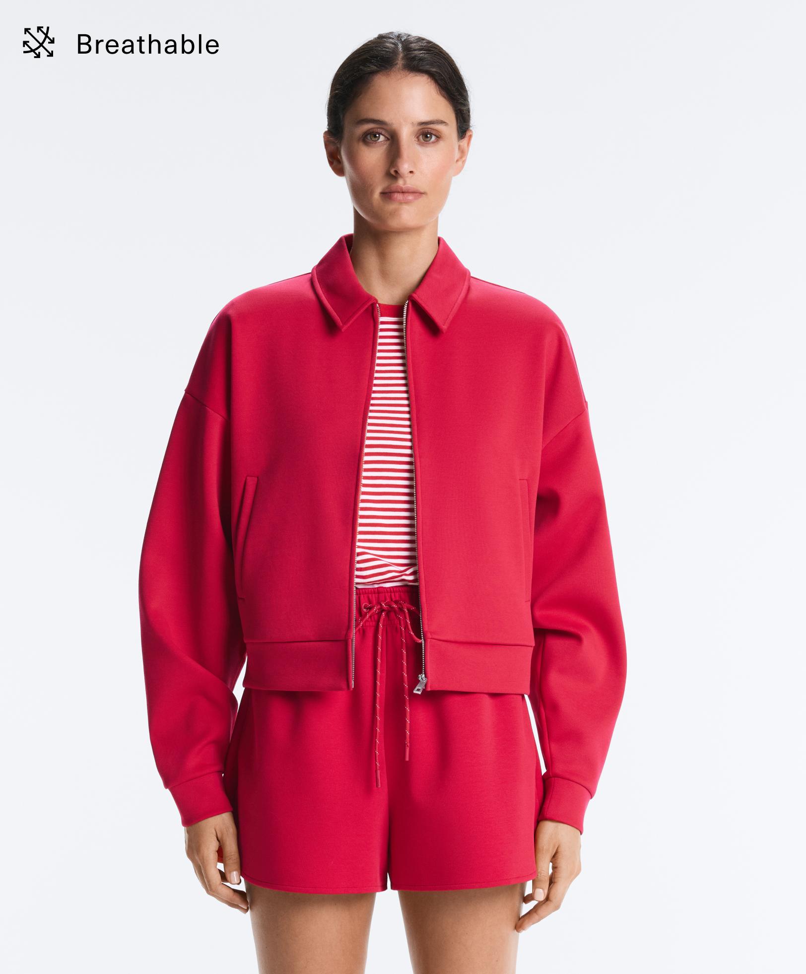 Polo collar piqué jacket with cotton Polo collar piqué jacket with cotton