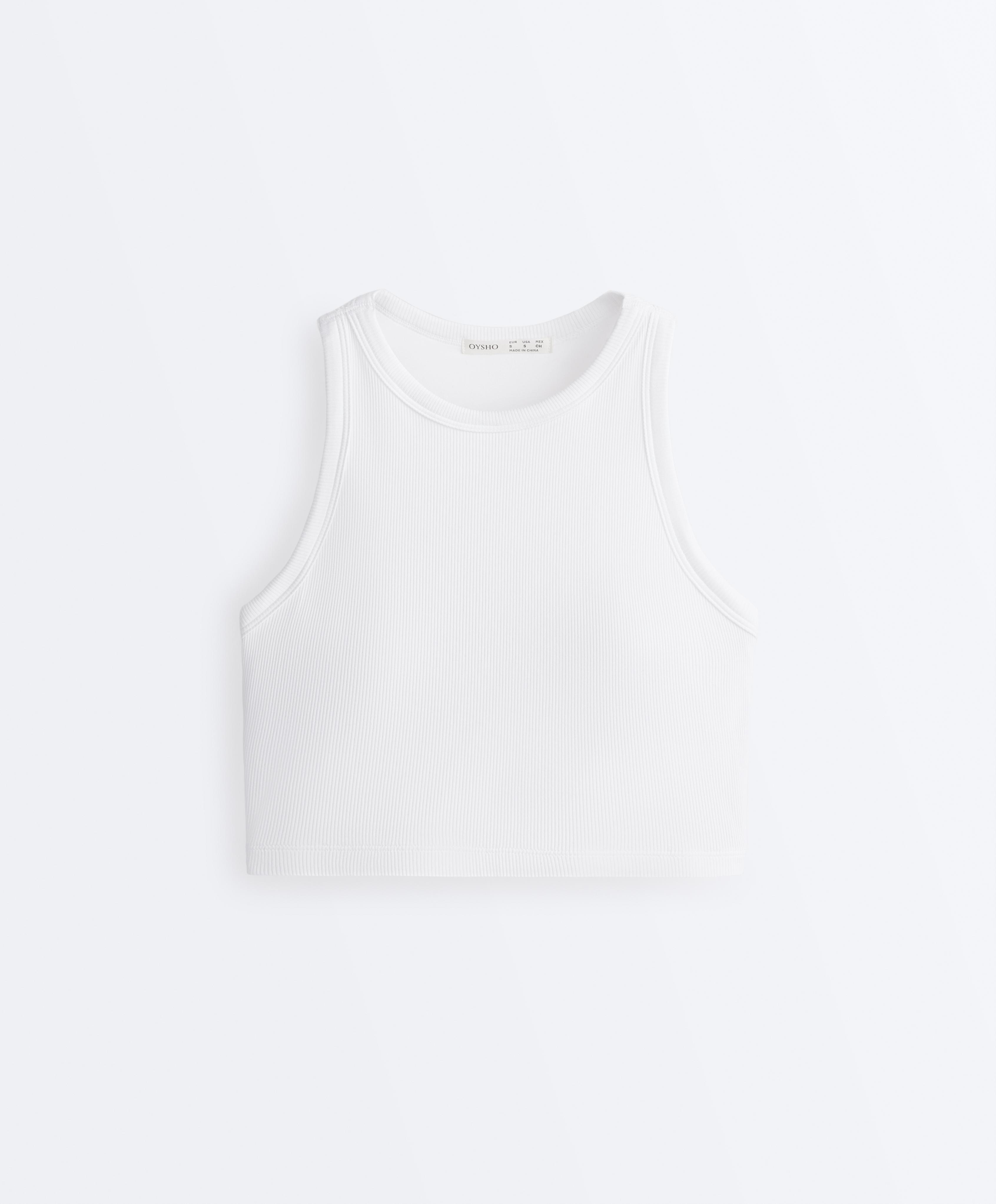 Modal blend tank top with cups — WHITE