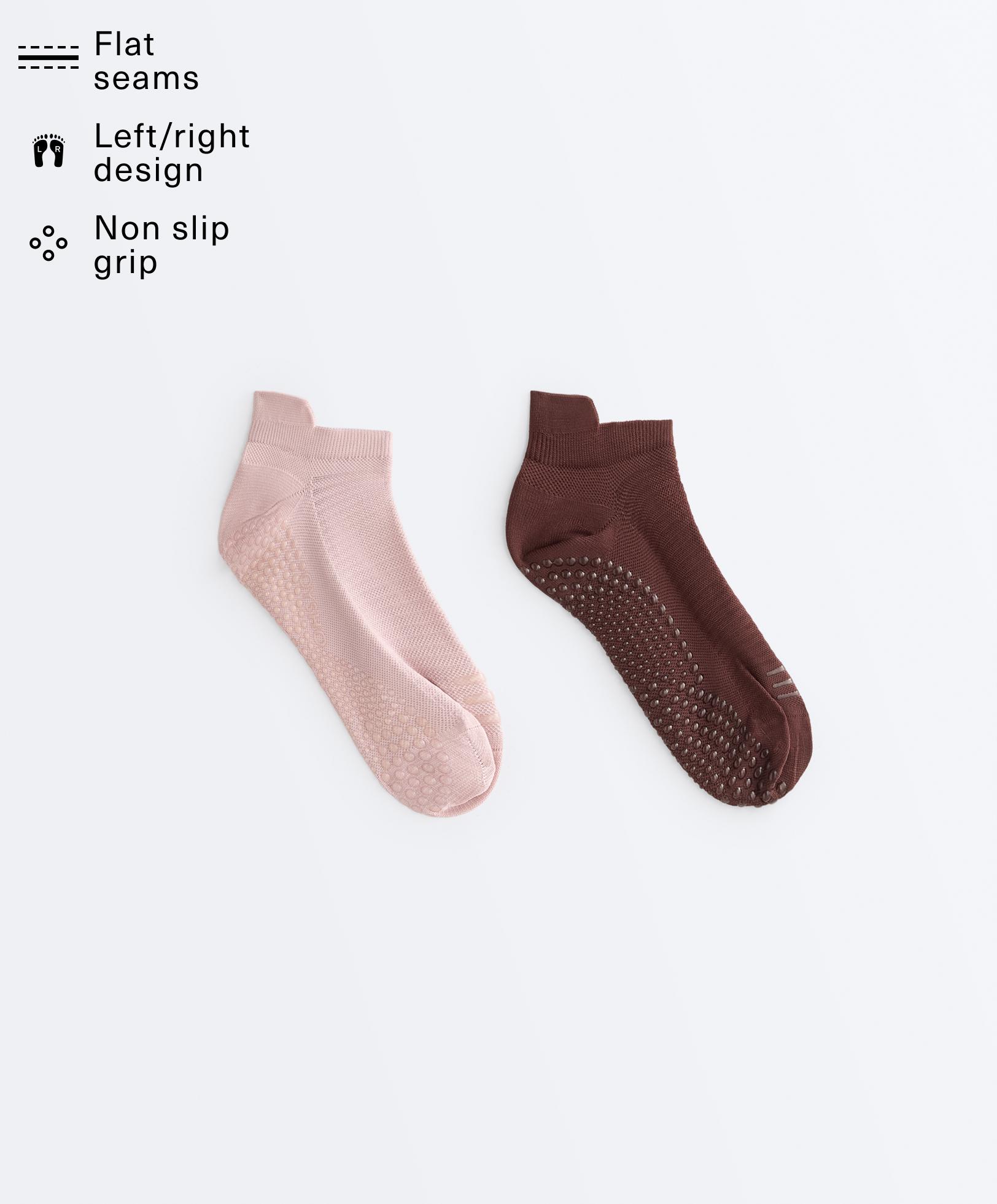 2 paires de chaussettes sneaker de yoga et pilates en mélange de polyamide 2 paires de chaussettes sneaker de yoga et pilates en mélange de polyamide