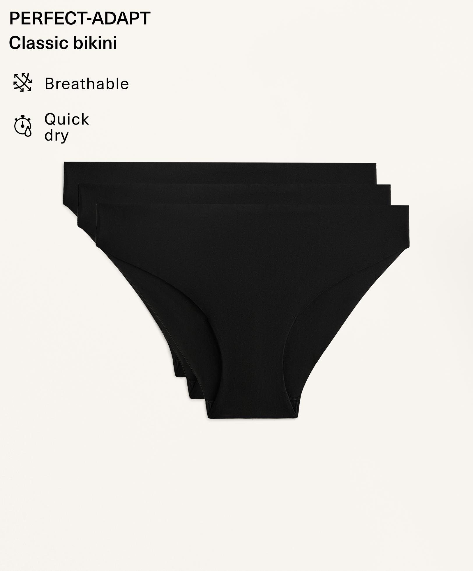 3 klassiske bikini-trusser i polyamidblanding, usynlige 3 klassiske bikini-trusser i polyamidblanding, usynlige