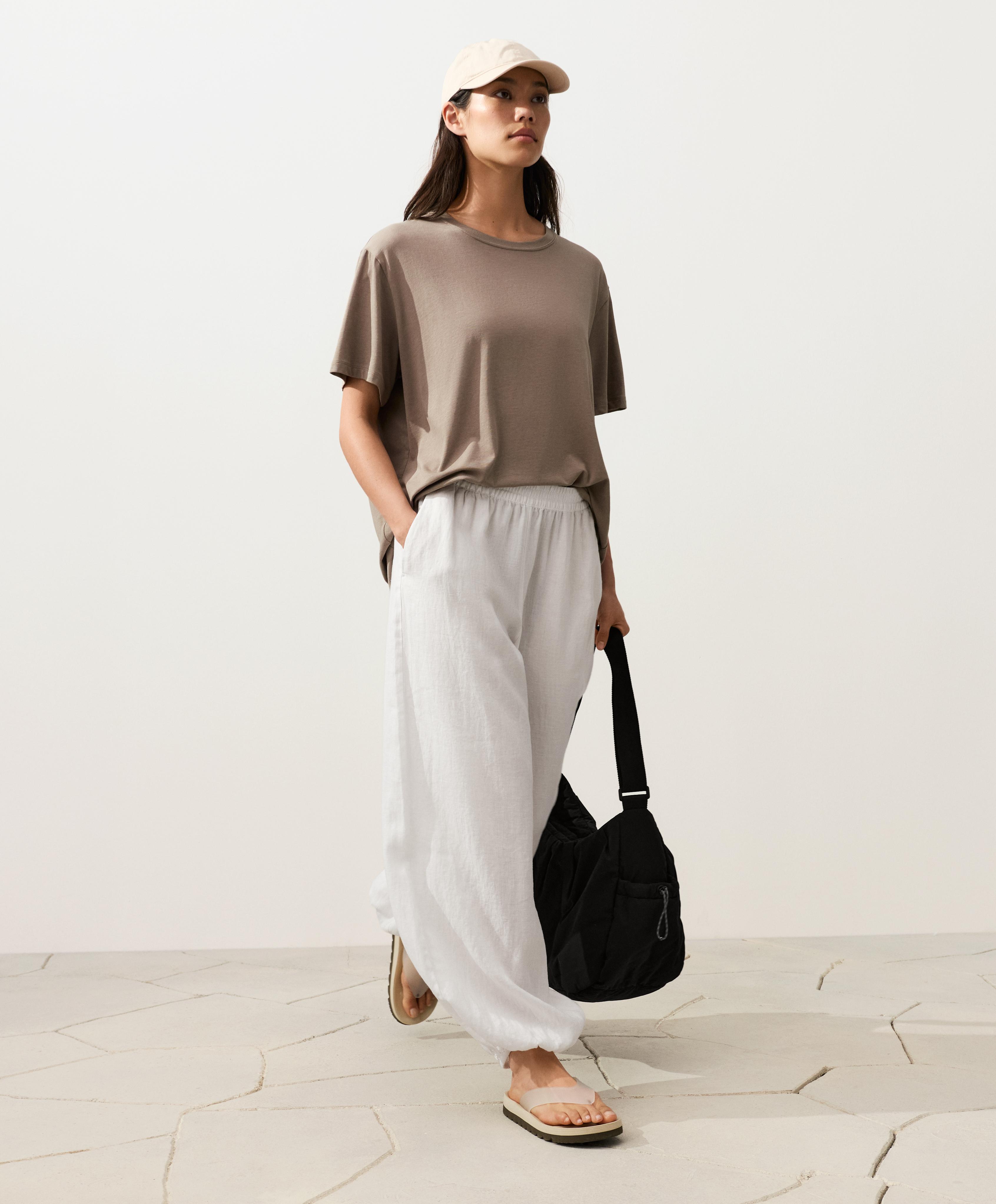 100% linen bloomer trousers — WHITE