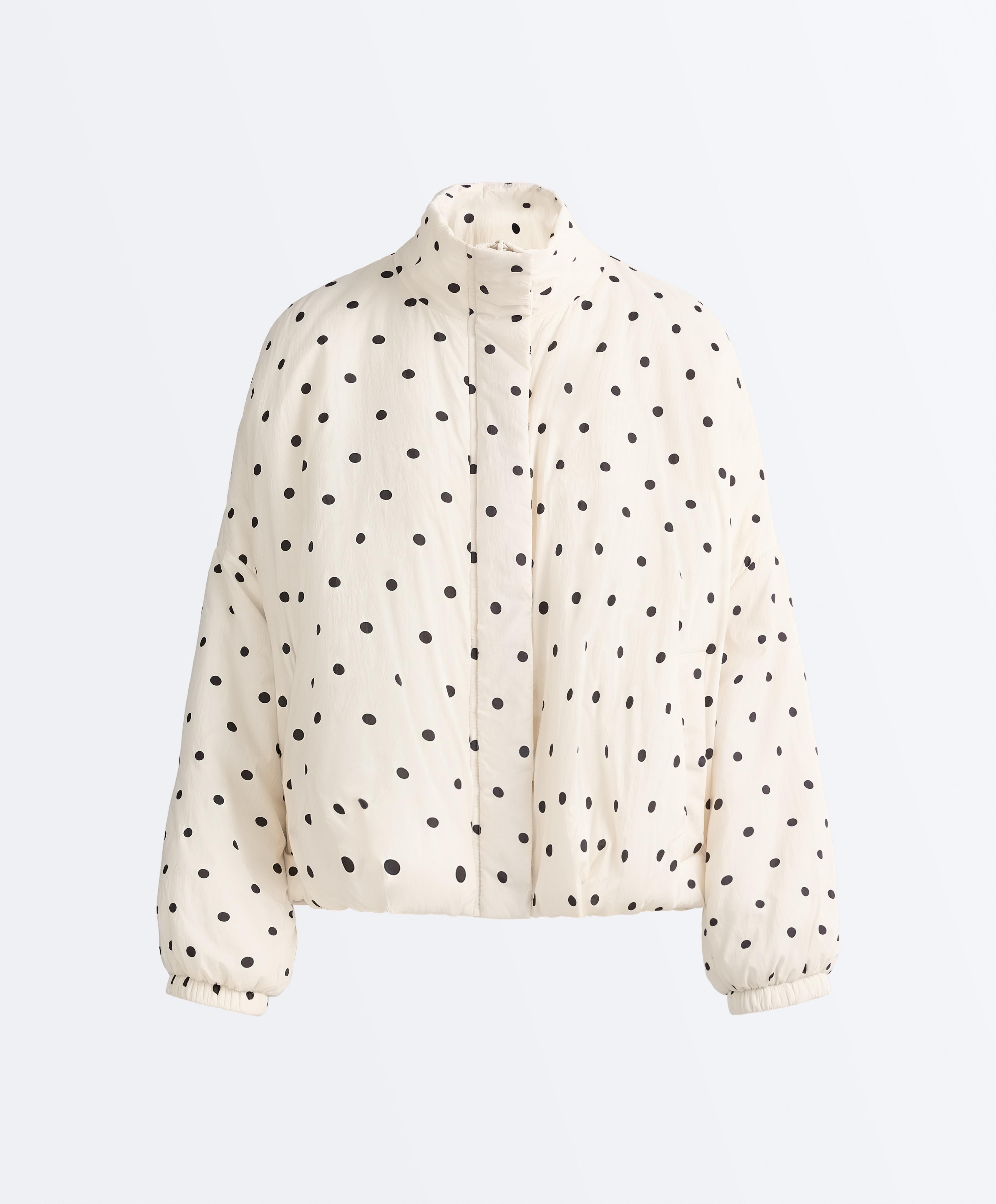 Water-repellent FELLEX® AEROGEL polka dot padded jacket — PALE ECRU