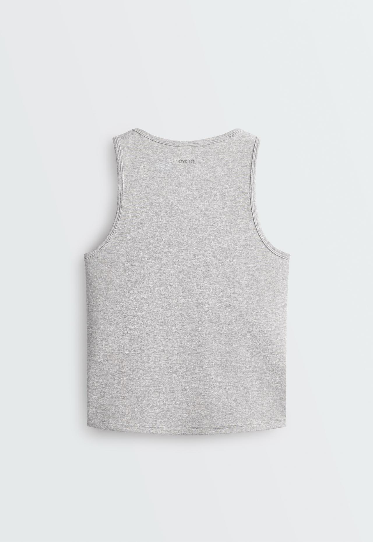 Evermove tank top with square neckline, neck — MID-GREY MELANGE