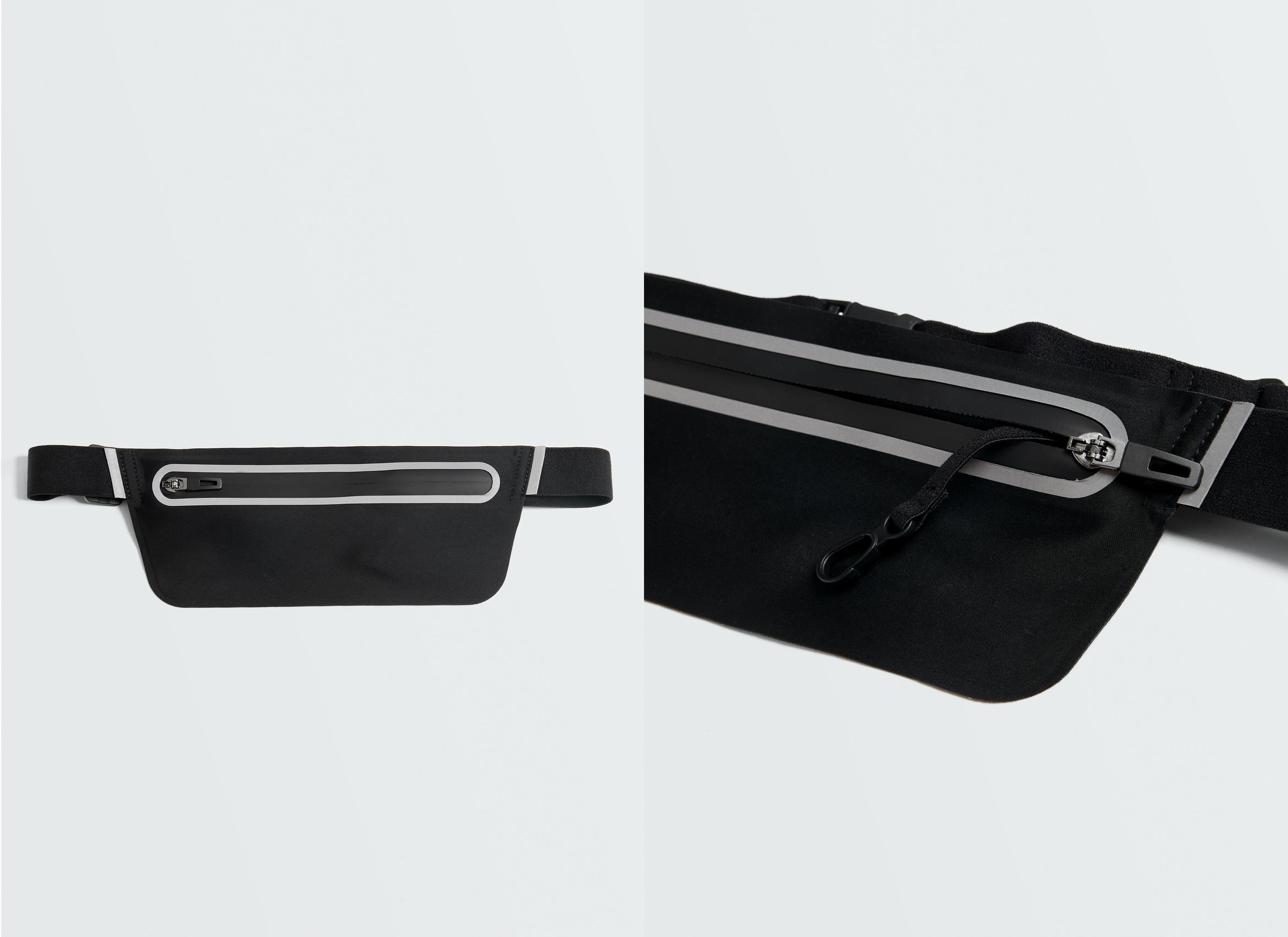 Adjustable running belt bag — BLACK
