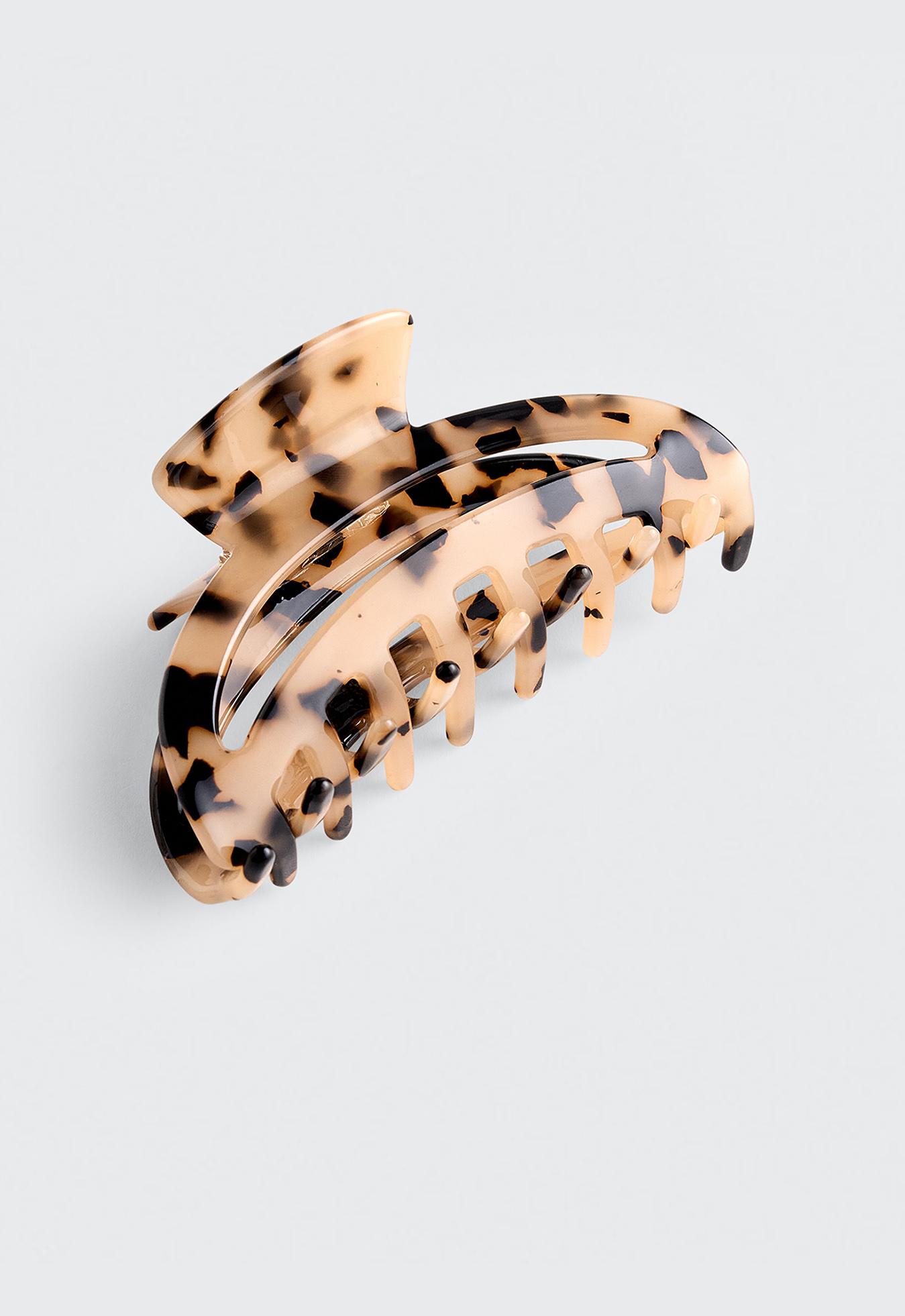 Large tortoiseshell hair clip — BLACK
