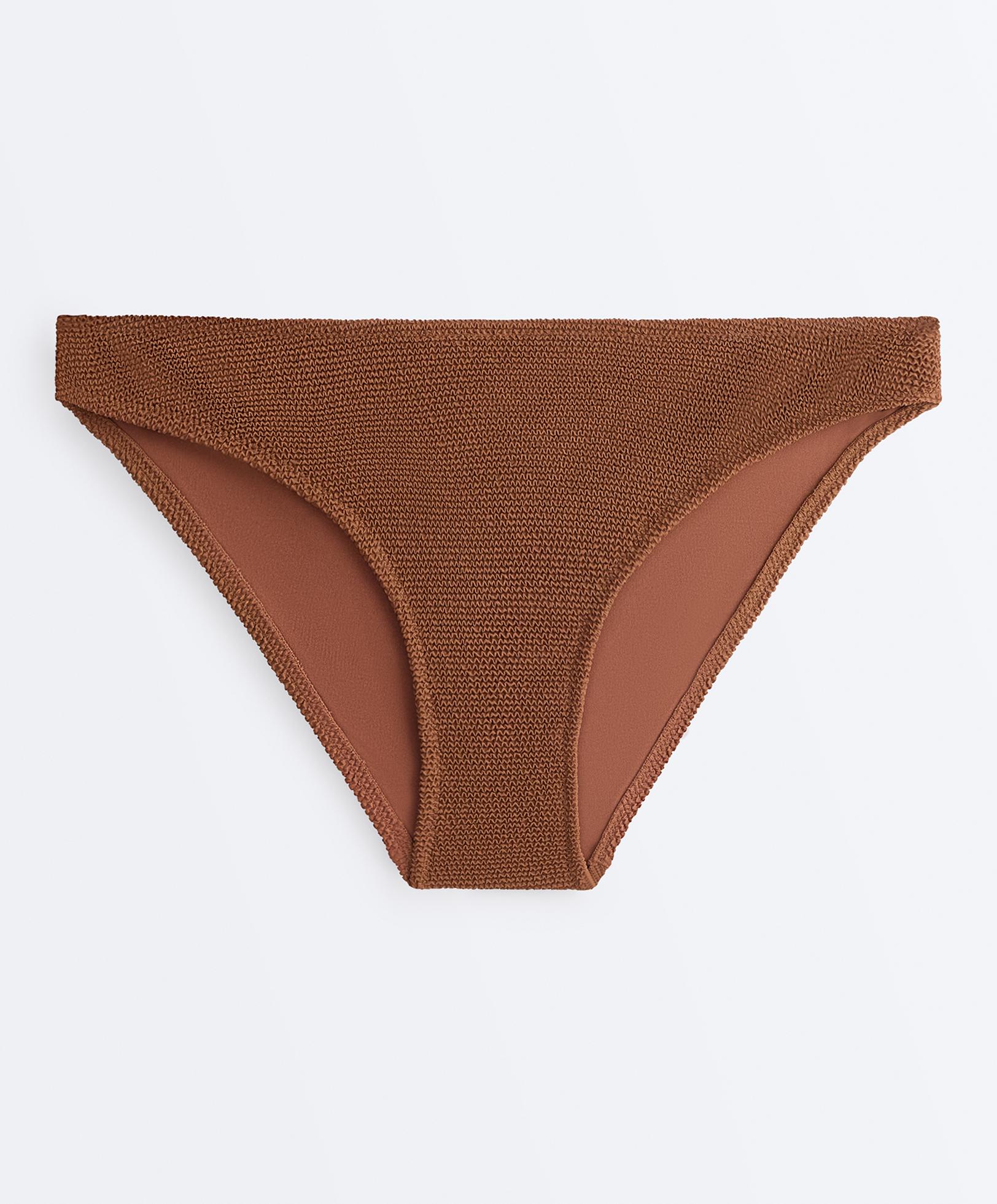 Crinkle classic bikini briefs — TOFFEE