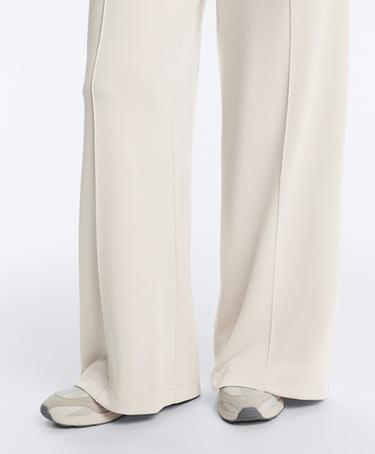 Straight-leg trousers with modal and crease — PALE MINK 4