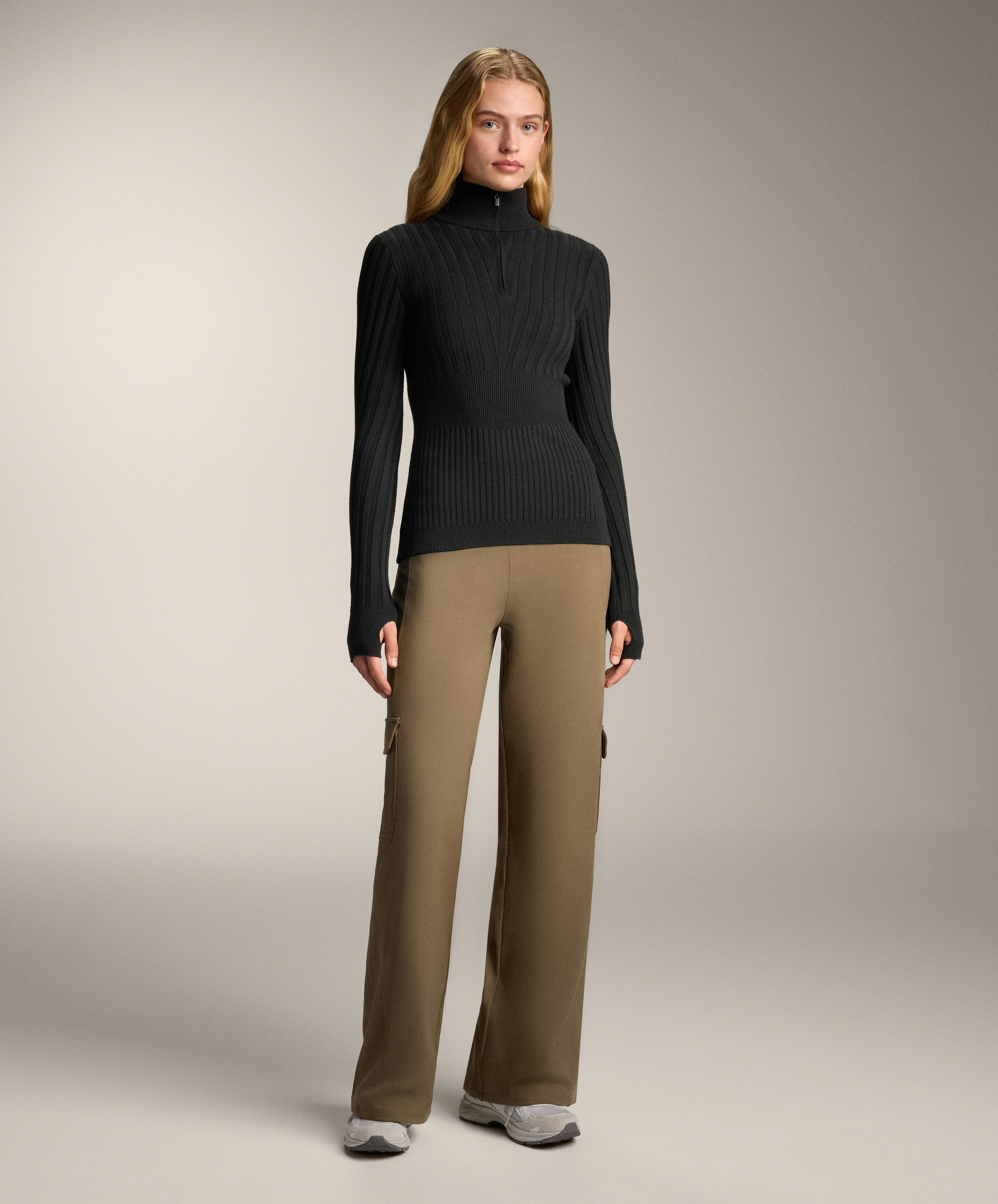 Thermal base layer rib knit T-shirt with peak - Sale Thermal base layer rib knit T-shirt with peak - Sale