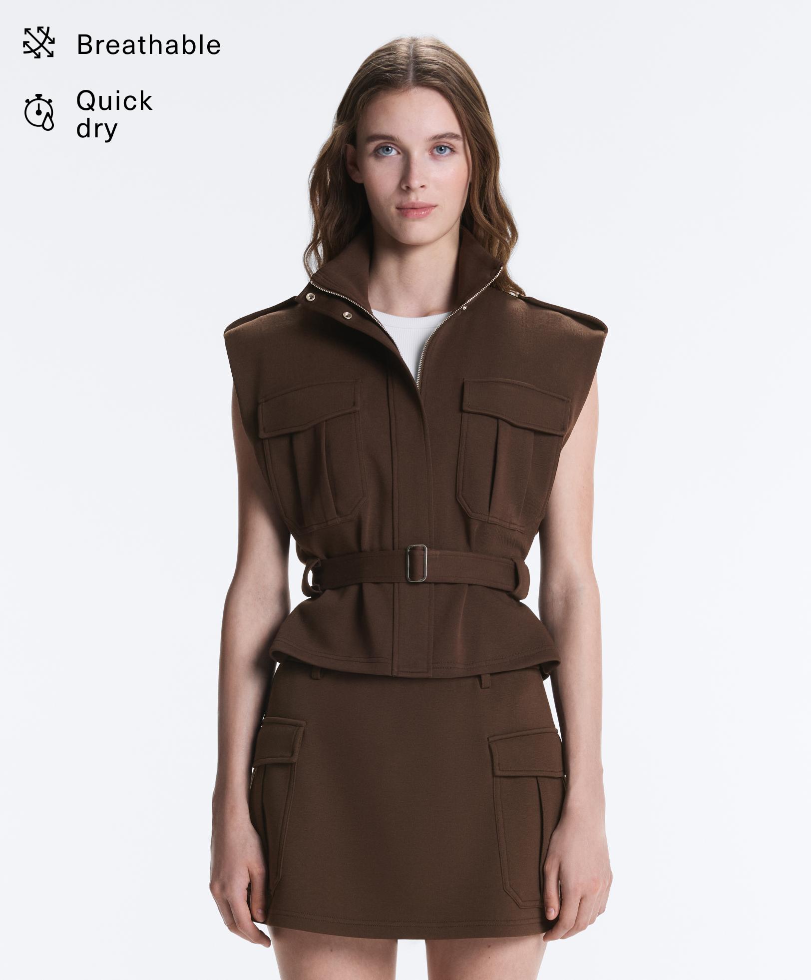 Utility piqué gilet with cotton belt