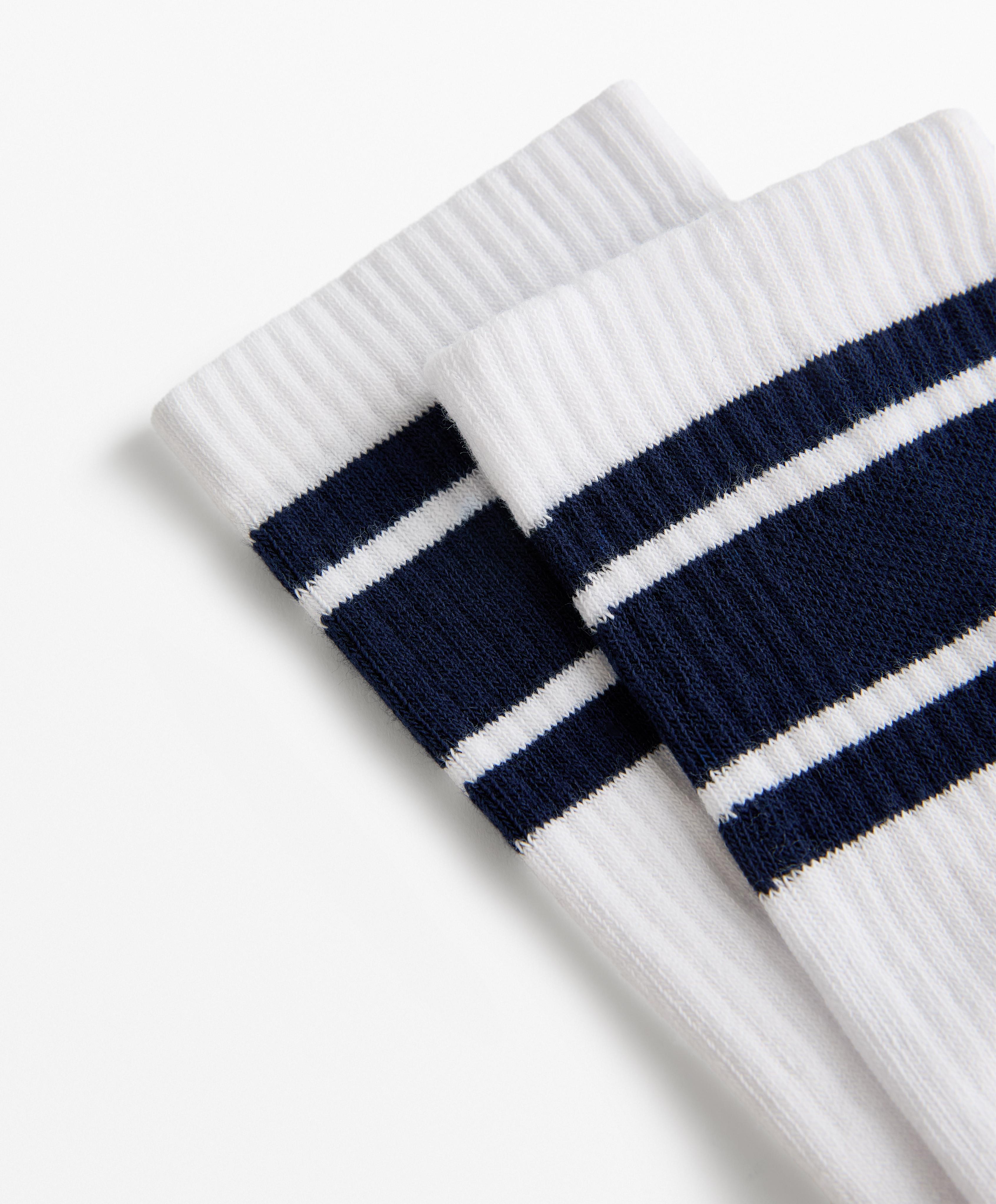 Striped rib classic sports socks in a cotton blend