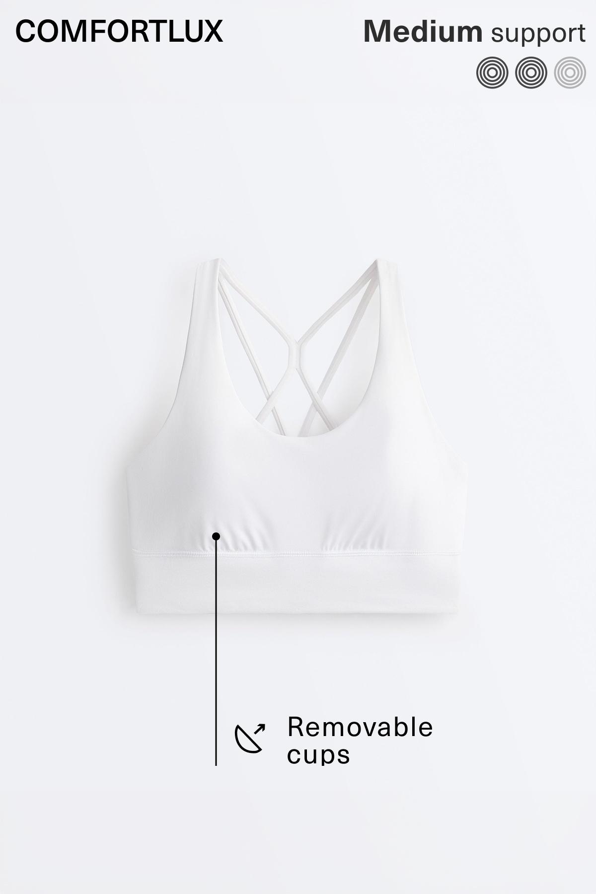 Medium-support Comfortlux sports bra with cups — WHITE 