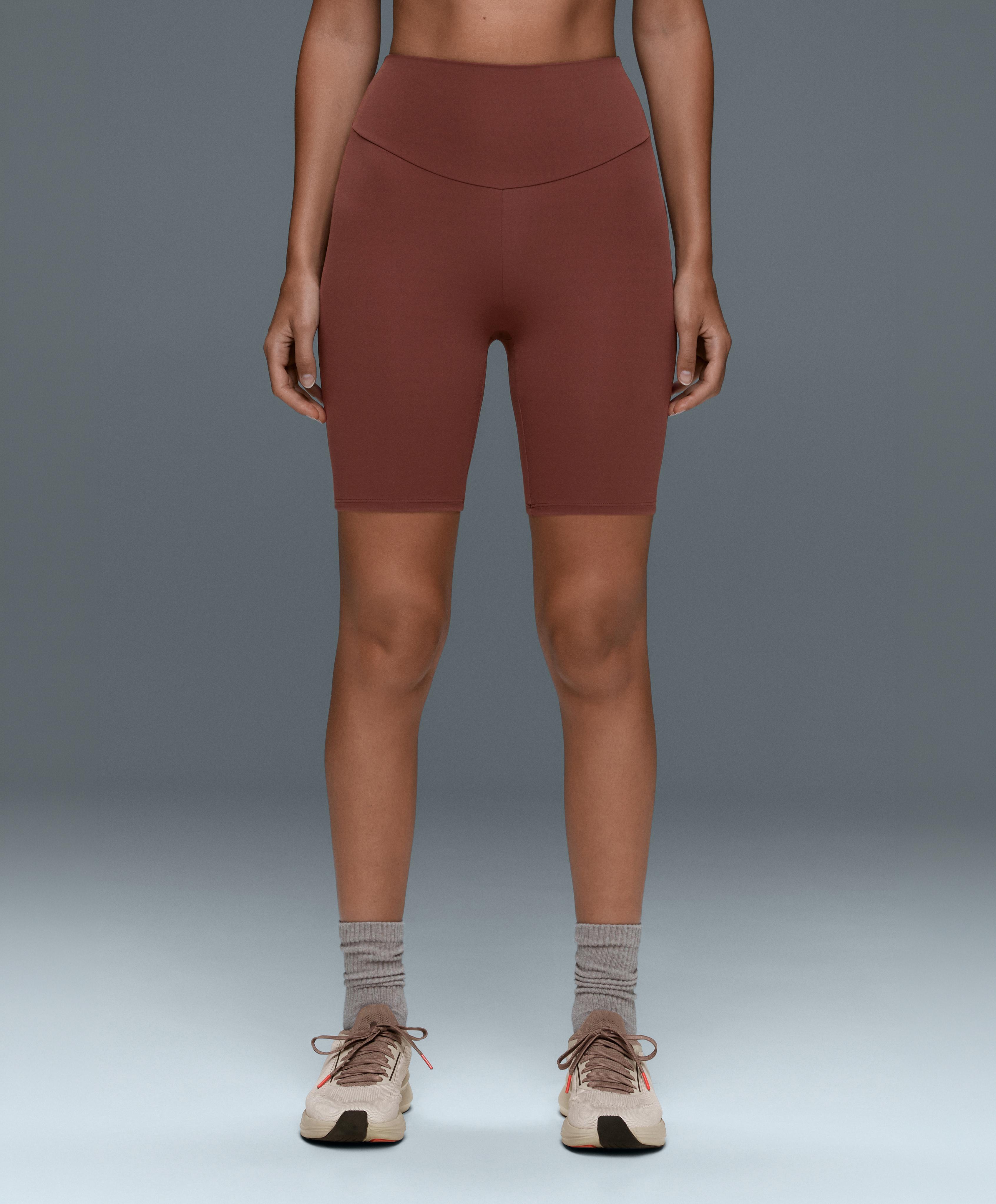 Comfortlux high-rise 20cm biker leggings — TERRACOTTA