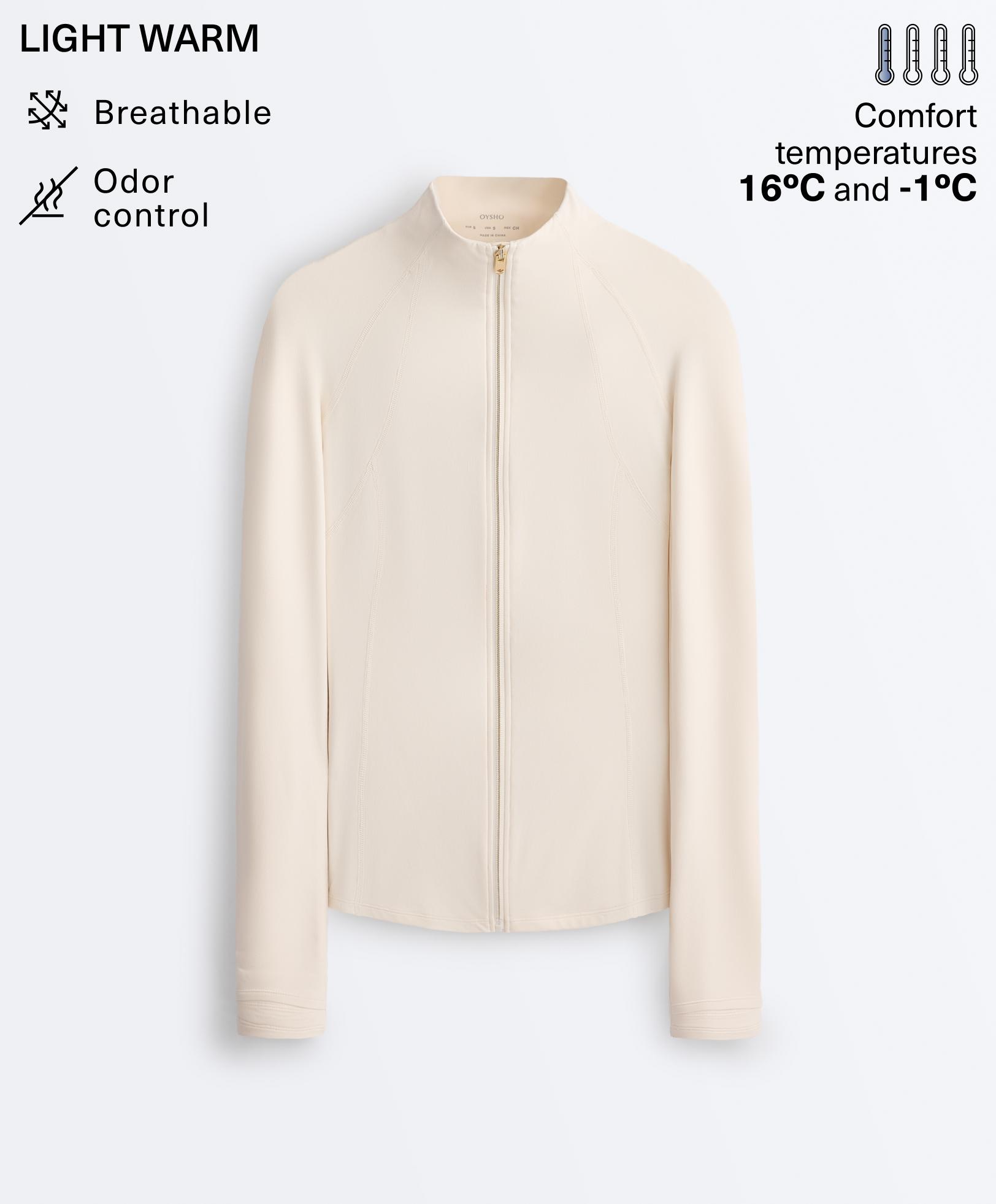 Light warm technical jacket with seams — PALE ECRU
