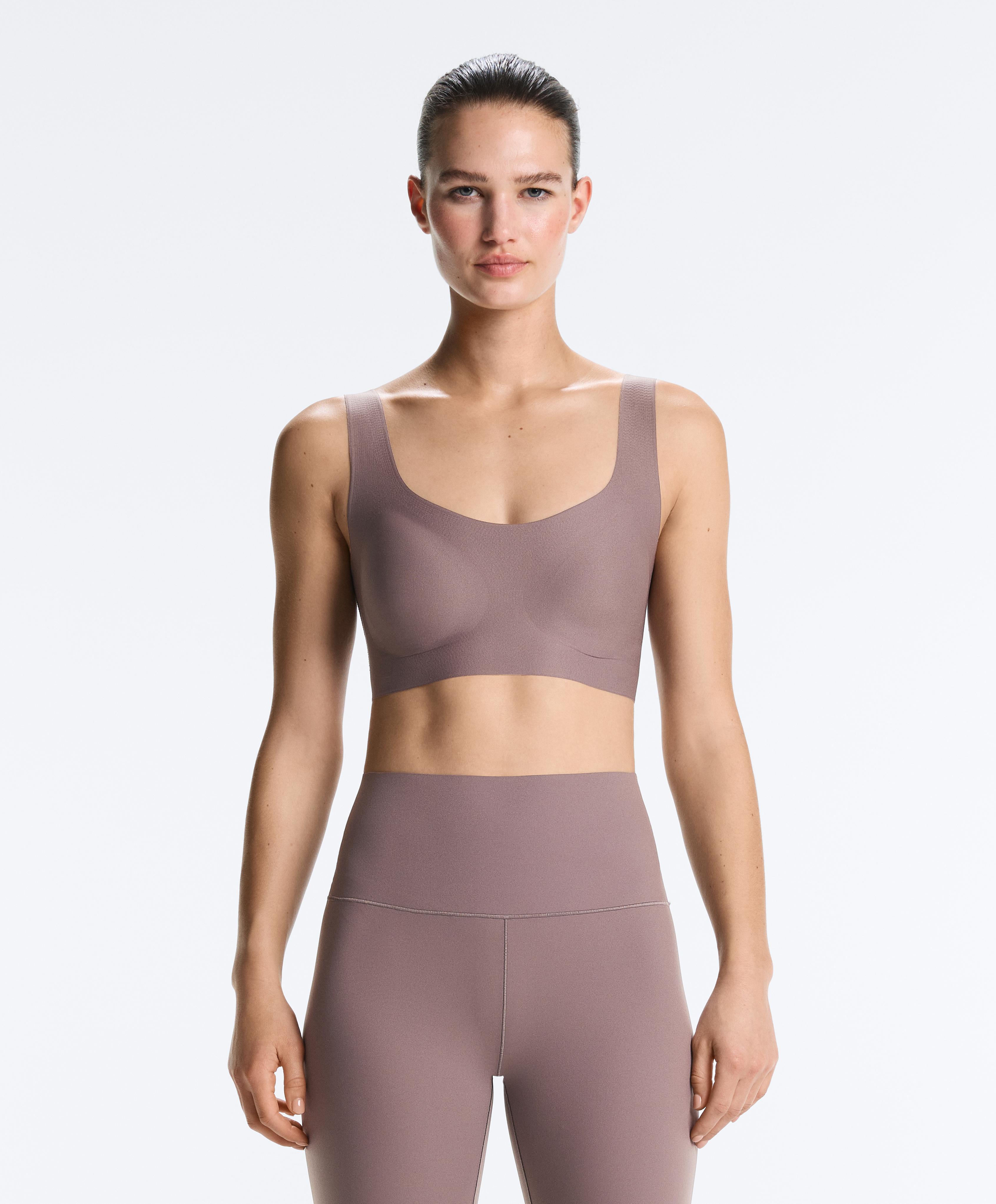 Perfect-adapt medium-support sports bra with cups — GREY-LILAC