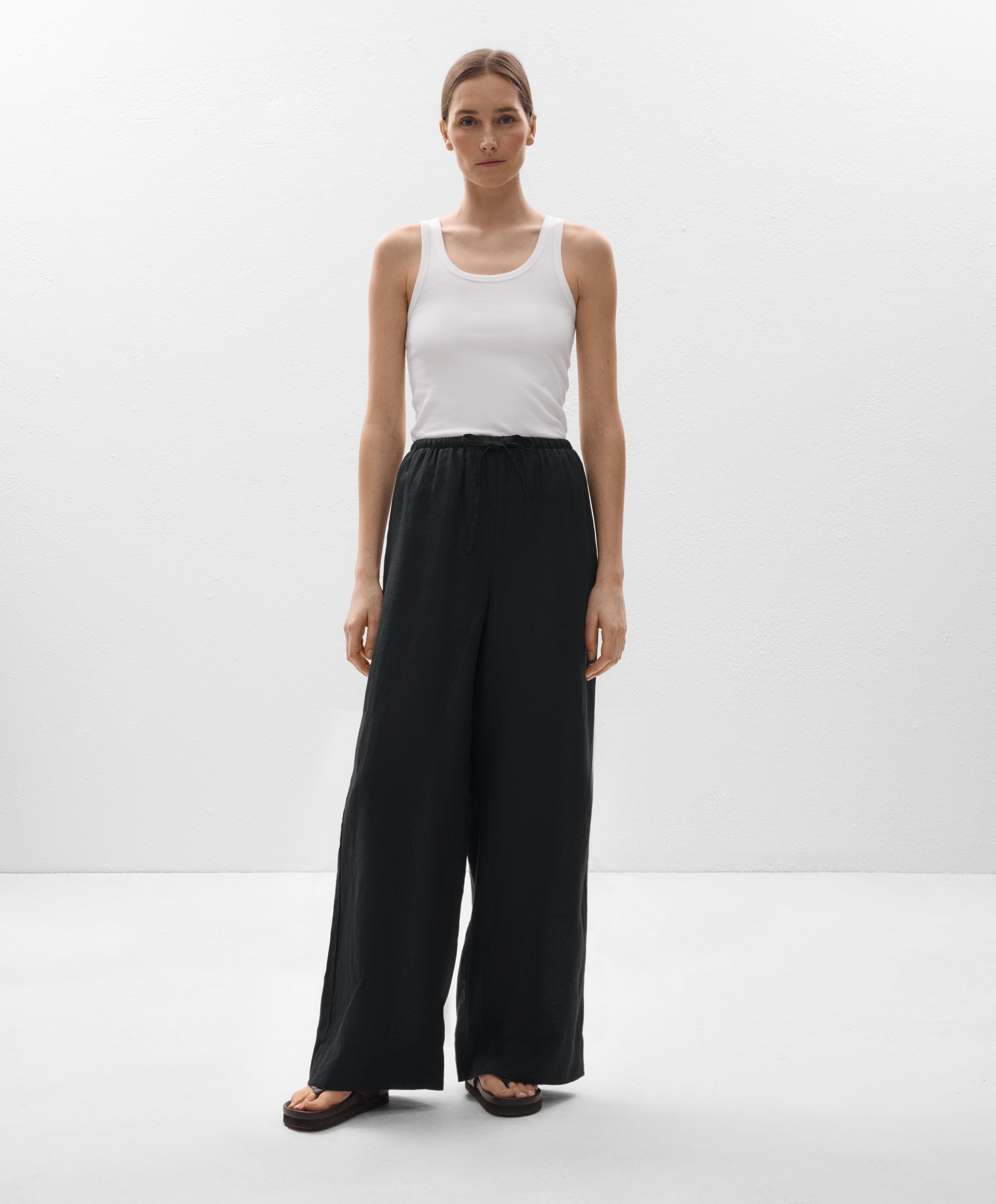 Pantalon droit large 100 % lin Pantalon droit large 100 % lin