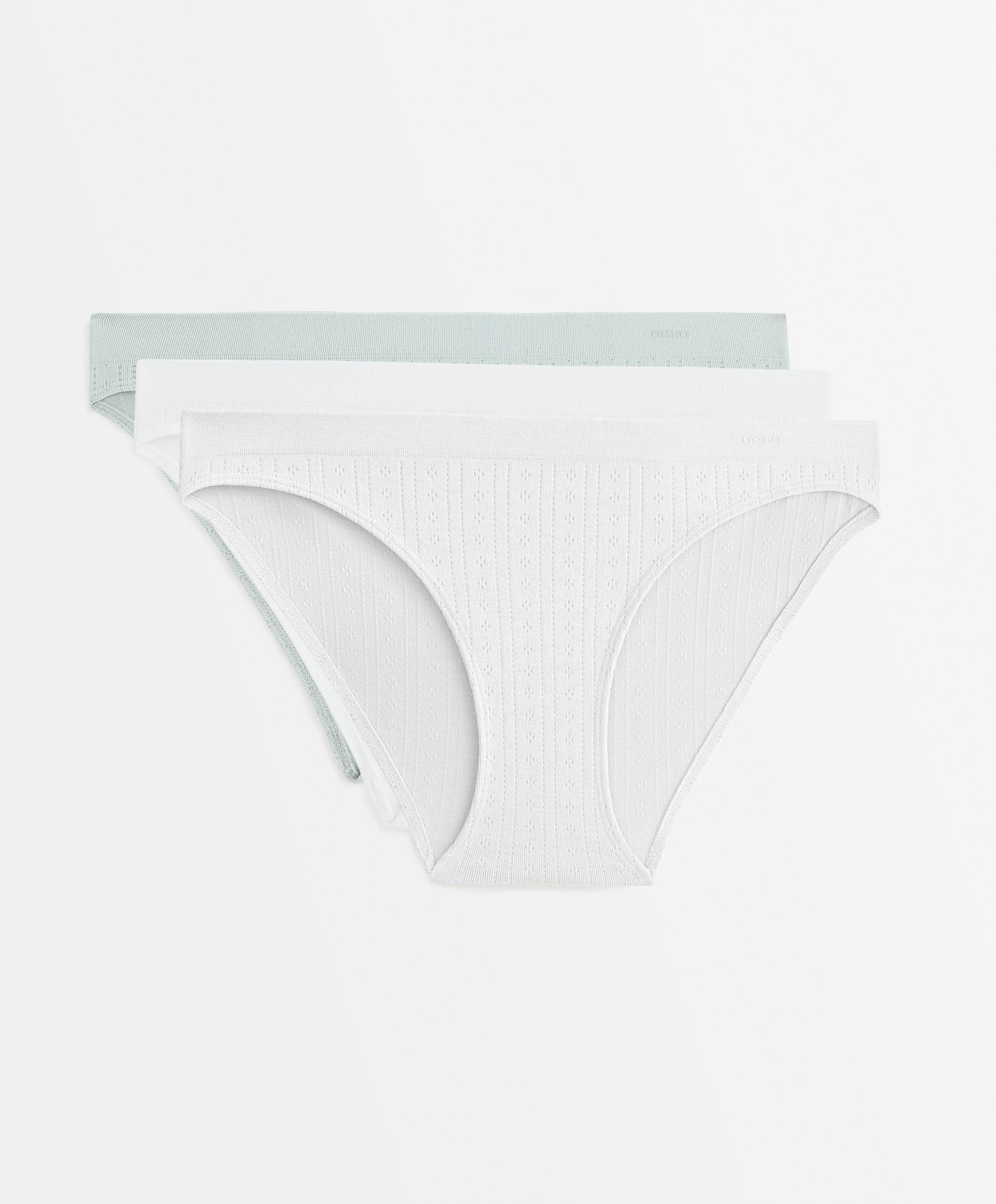 3 seamless soft-touch openwork classic briefs — AQUAMARINE