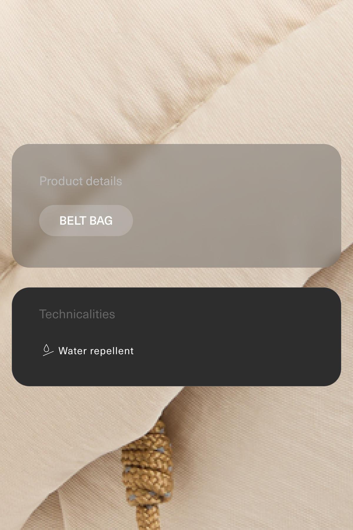 Water-repellent nylon belt bag — ECRU
