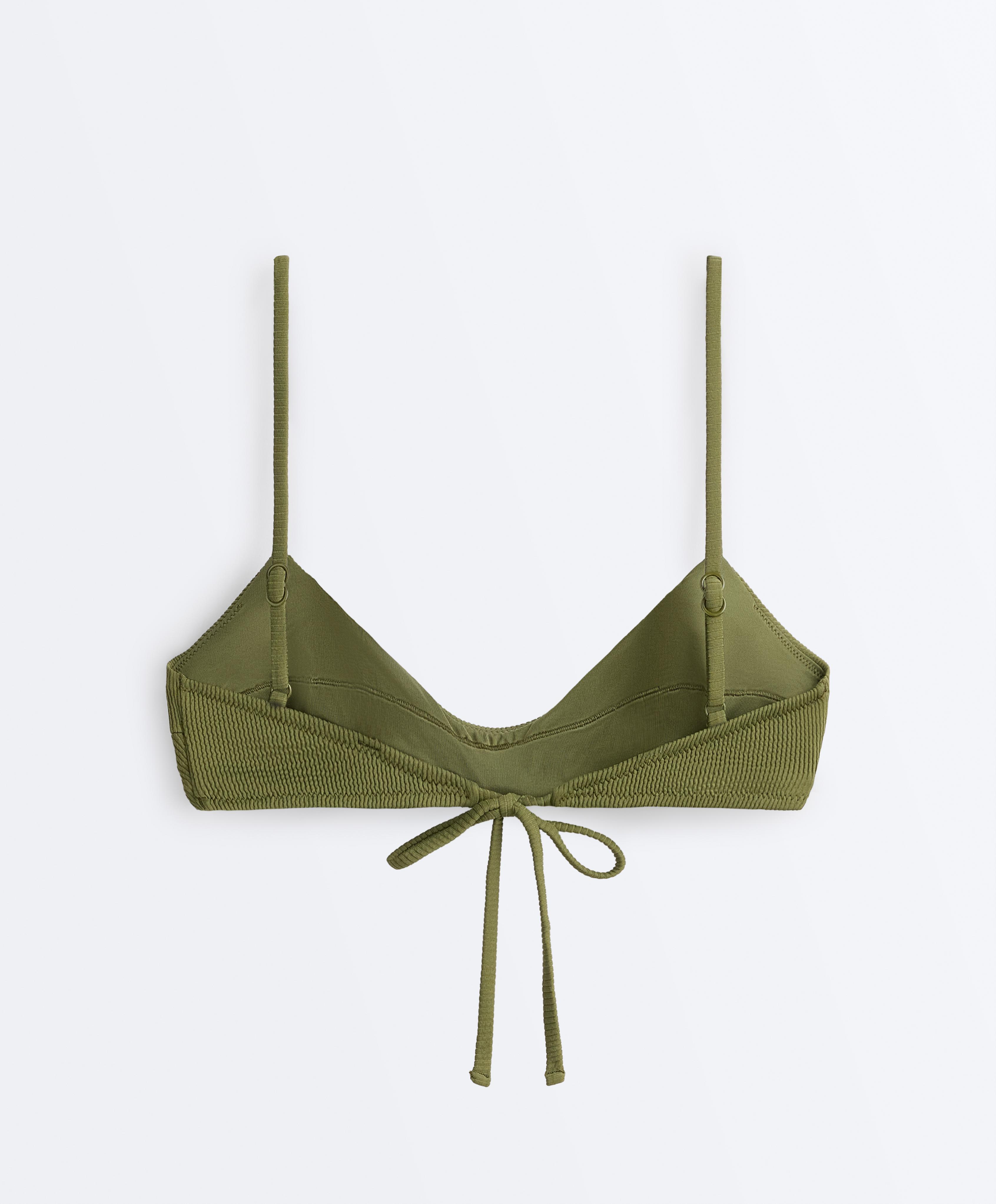 Rib bikini top — LIGHT KHAKI
