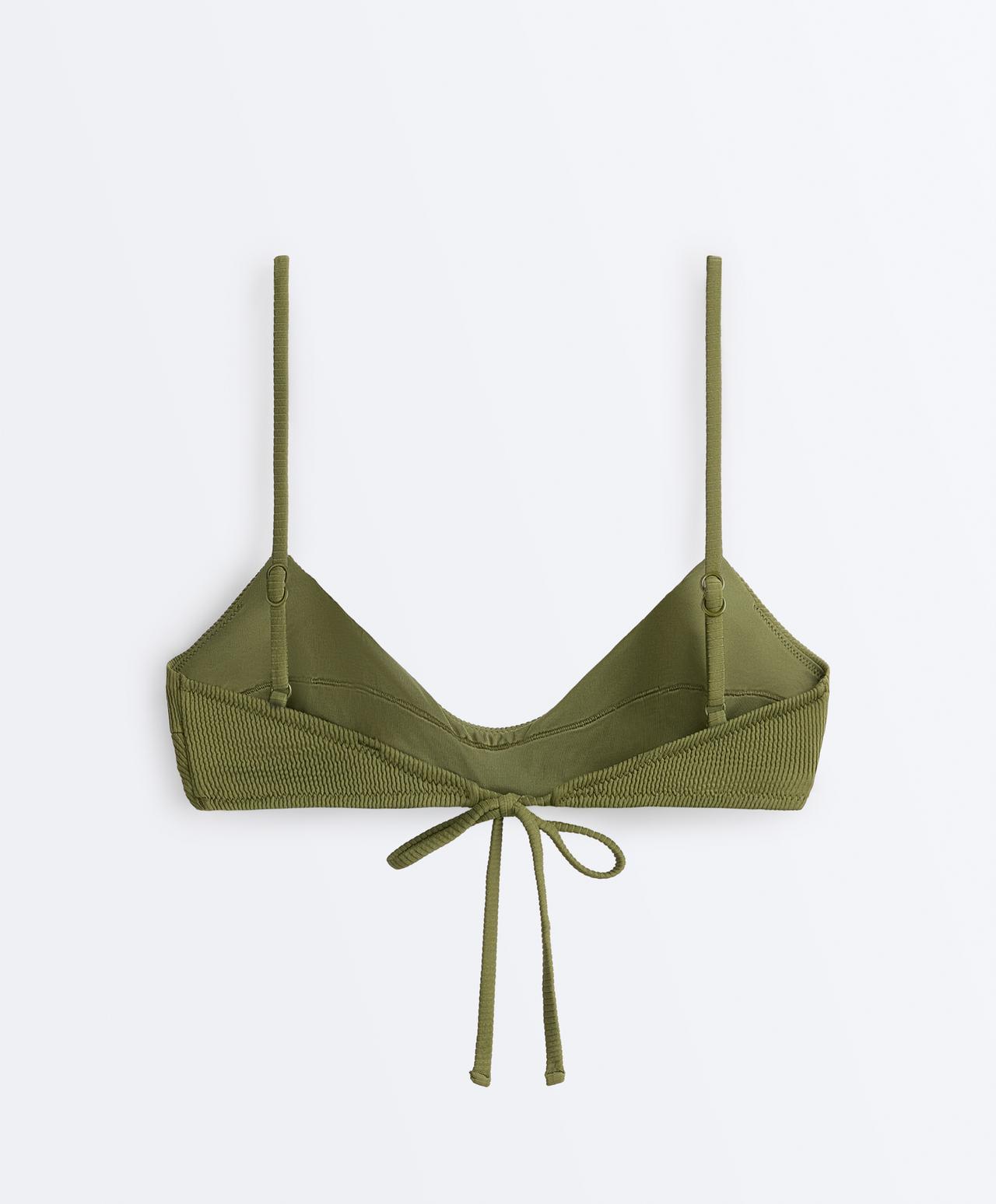 Rib bikini top — LIGHT KHAKI