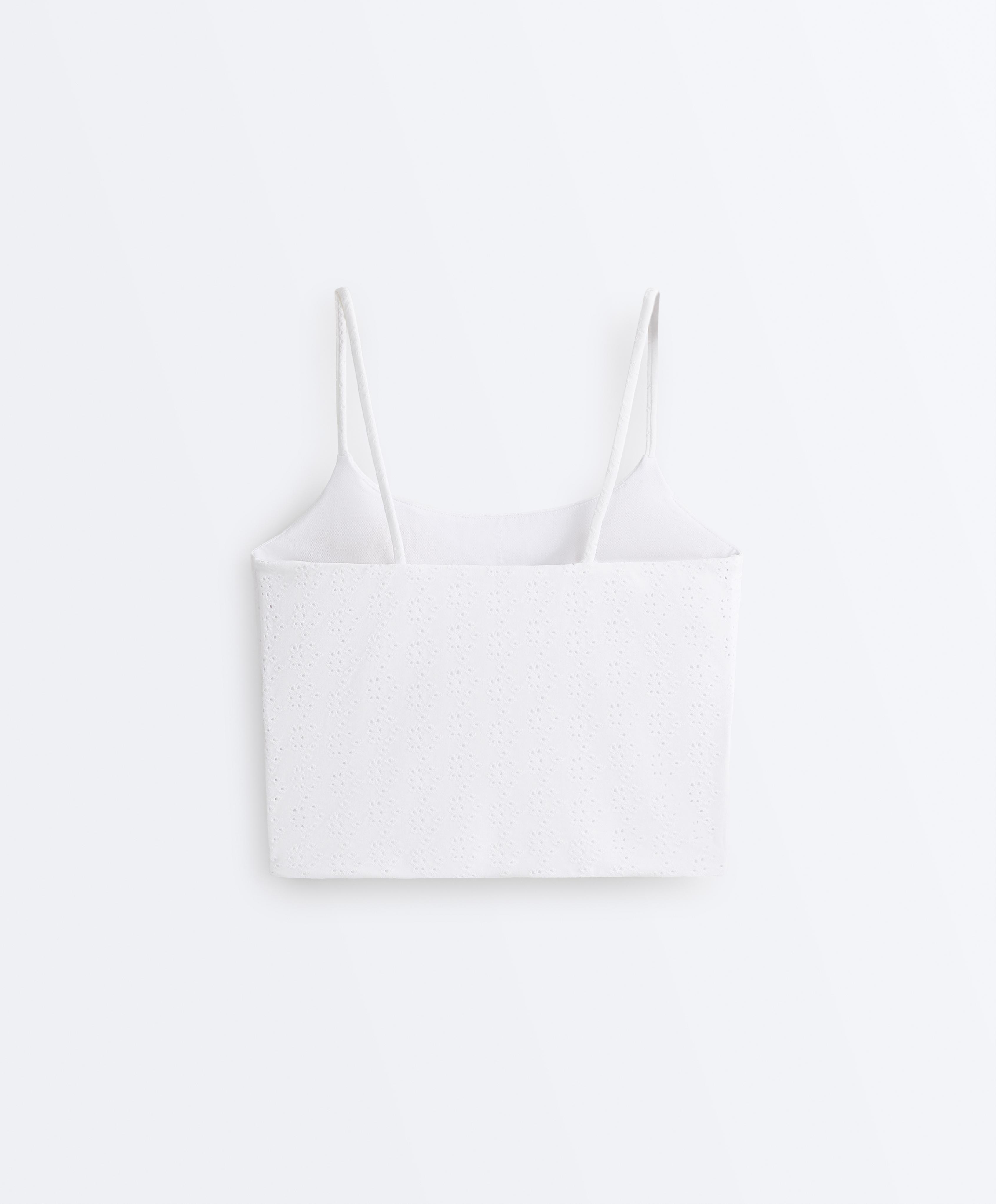 Comfortlux embroidered tank top — WHITE