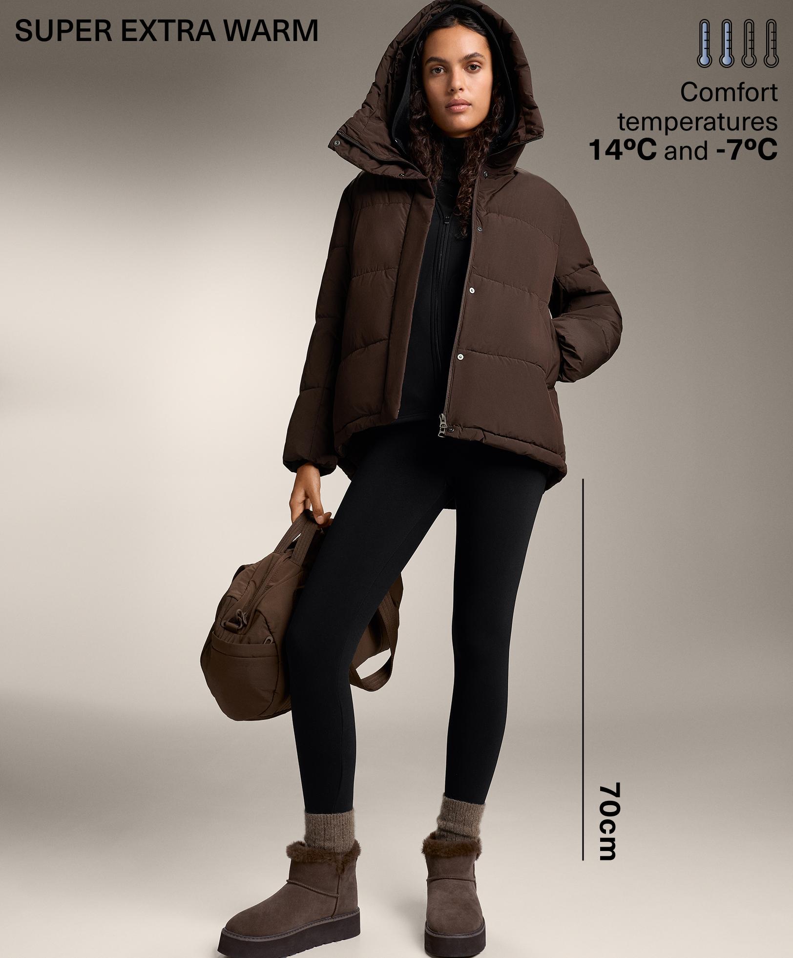 Ankle-length high-rise super-extra-warm seamless 70cm leggings