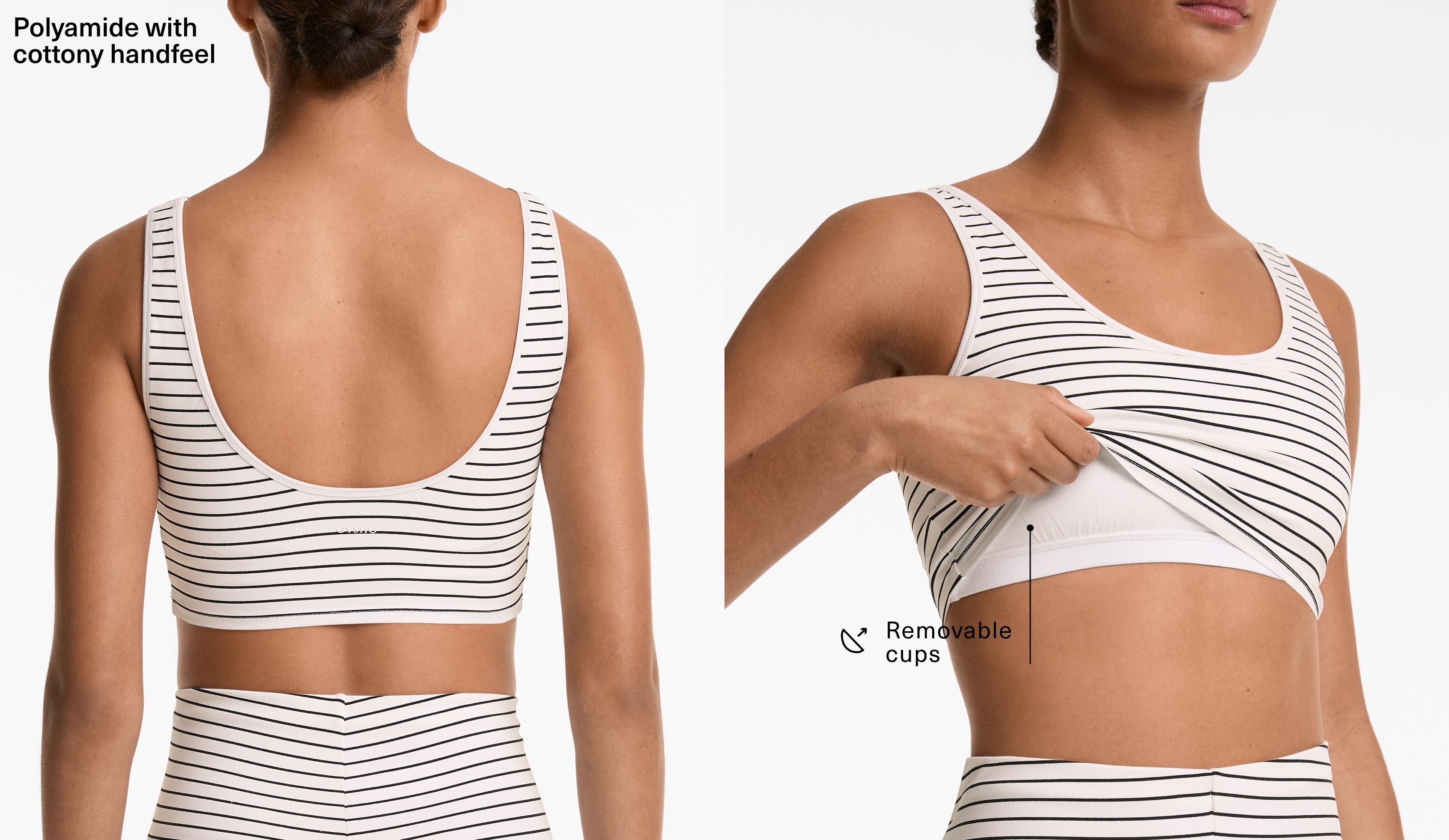 Gestreiftes Tanktop aus Polyamid mit baumwollartigem Griff
