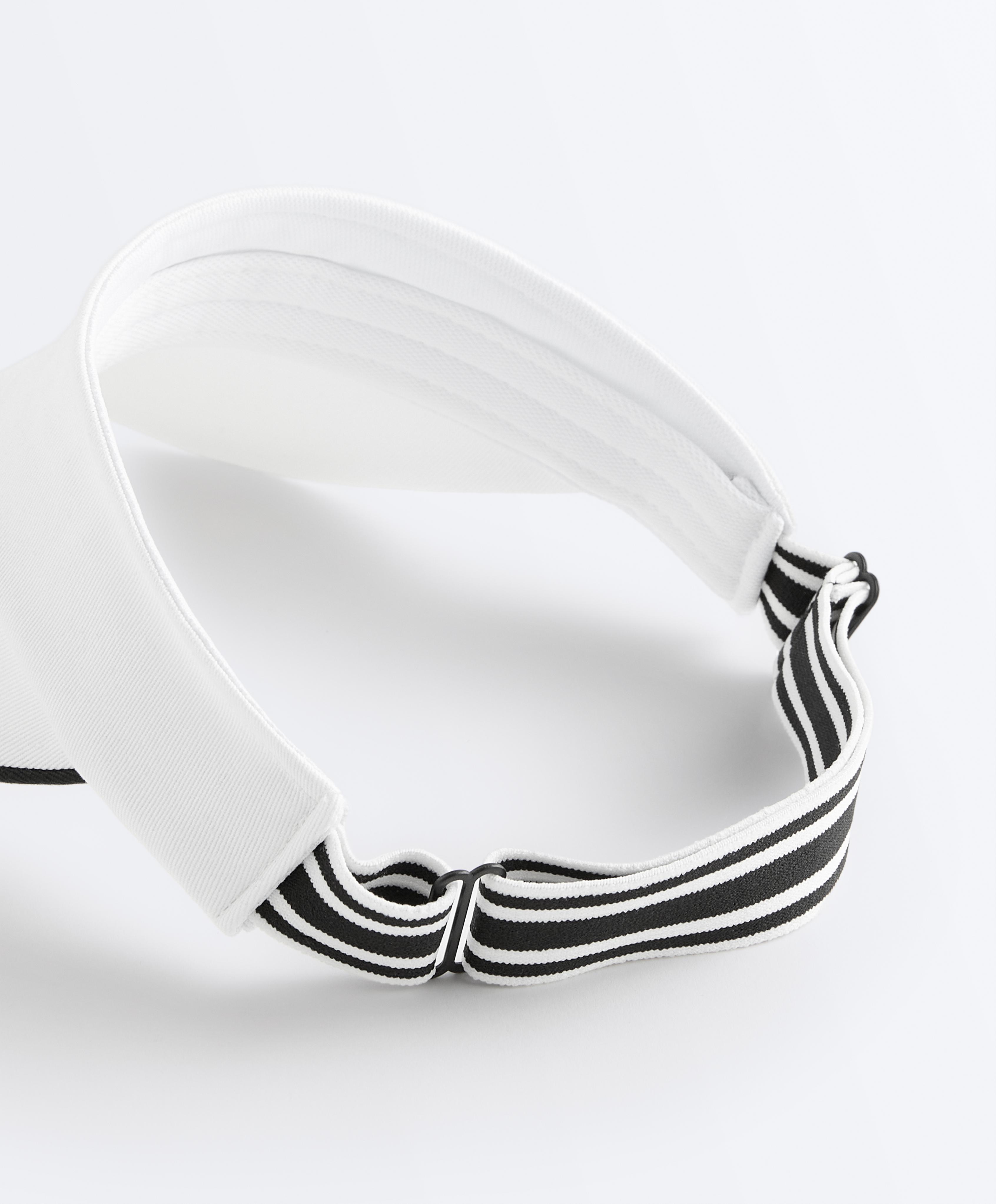Sports piping visor — WHITE