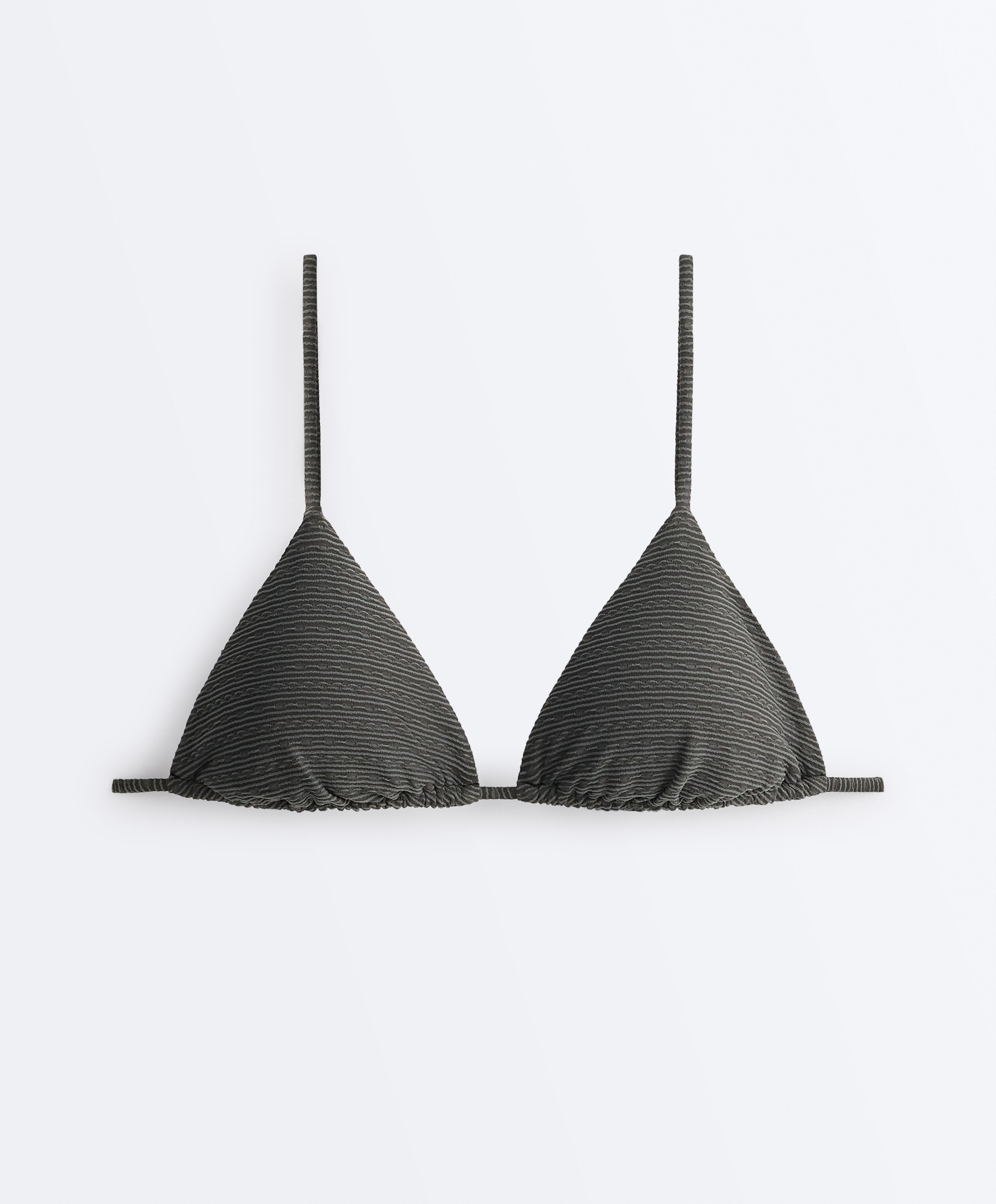 Washed effect jacquard triangle bikini — WASHED ANTHRACITE