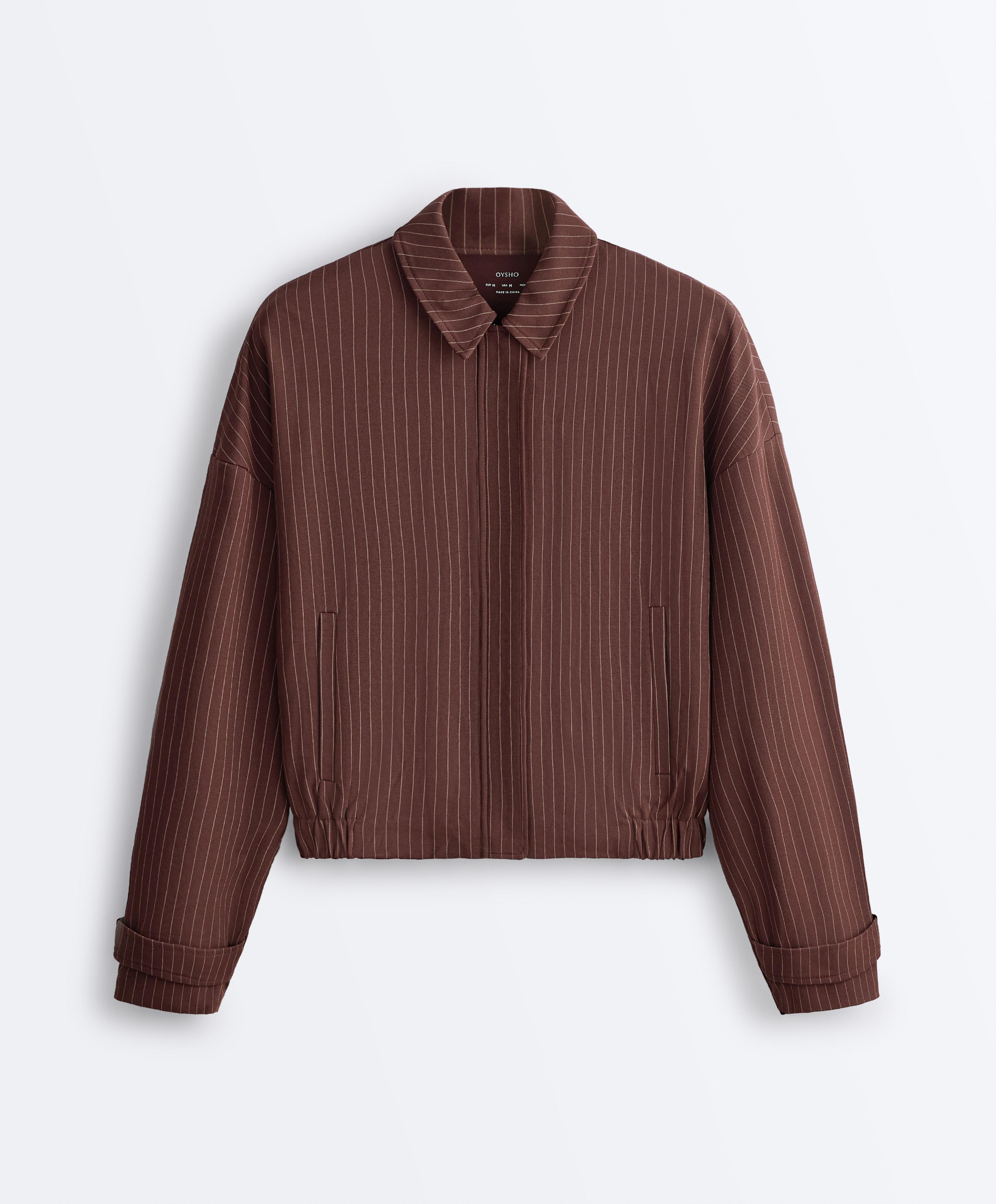 Chaqueta cuello polo piqué con algodón raya diplomática Chaqueta cuello polo piqué con algodón raya diplomática