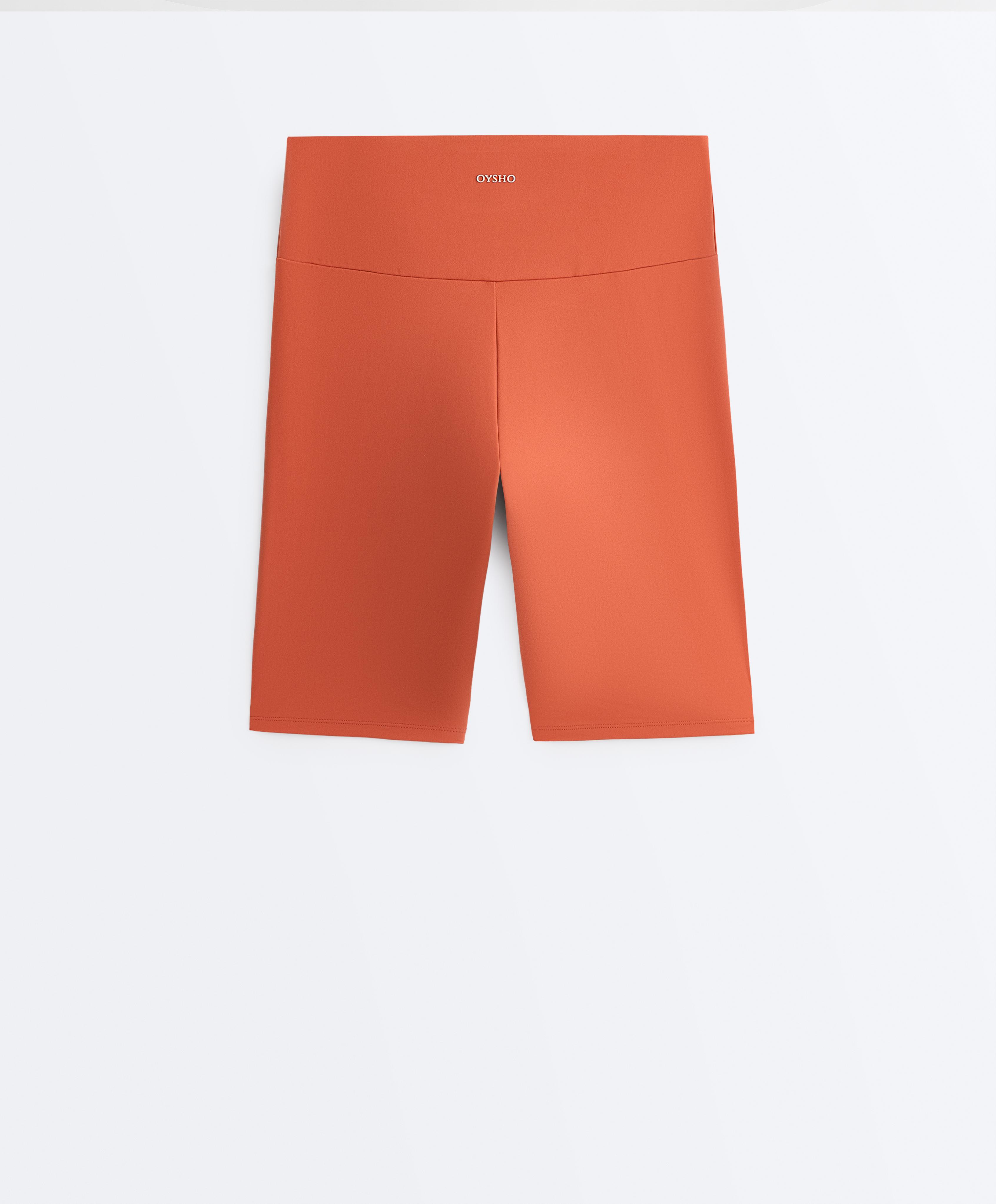 Comfortlux high-rise 20cm biker leggings — TERRACOTTA