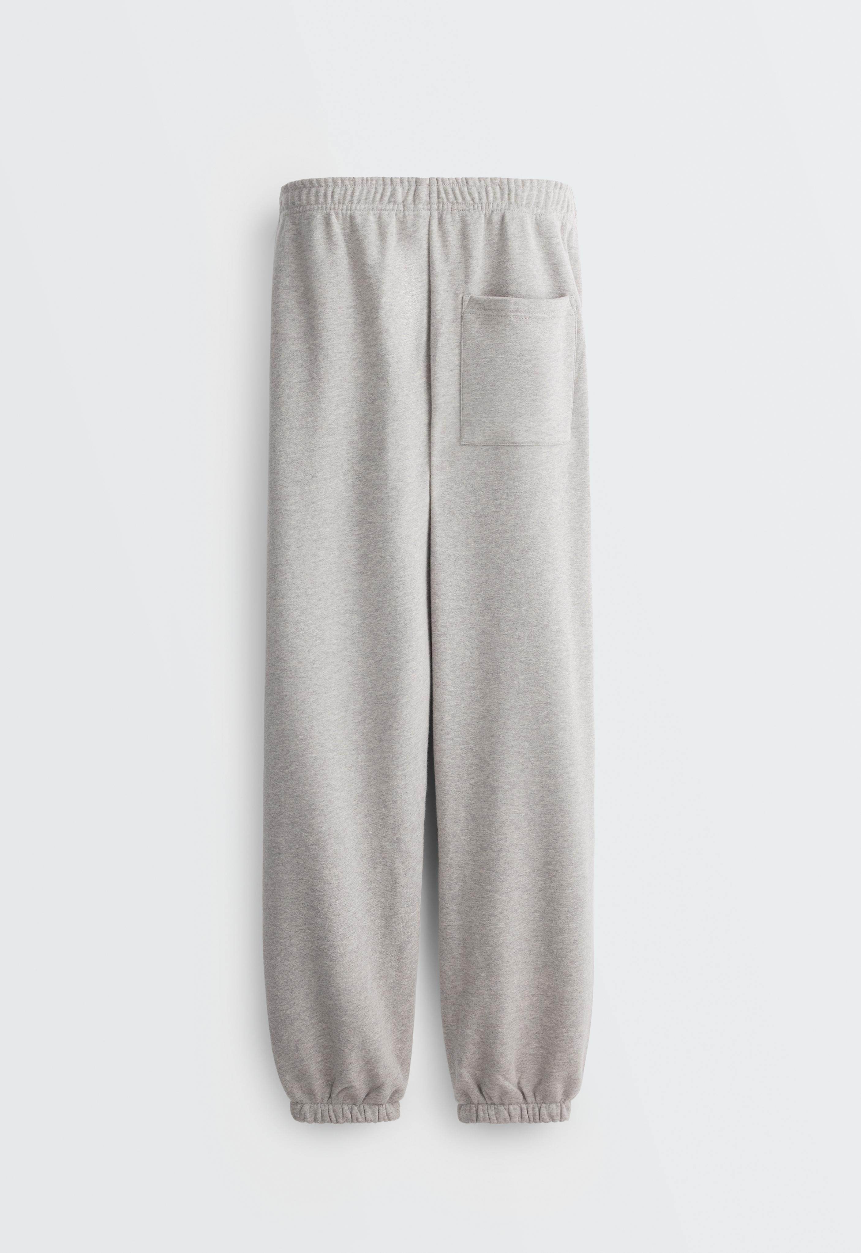 Marl fleece joggers — MID-GREY MELANGE