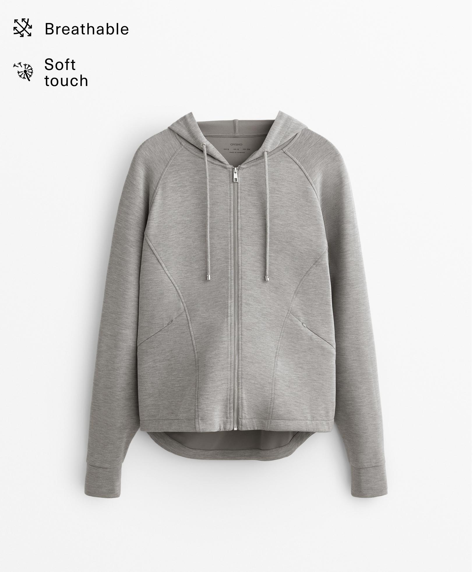 Hooded boxy jacket with modal