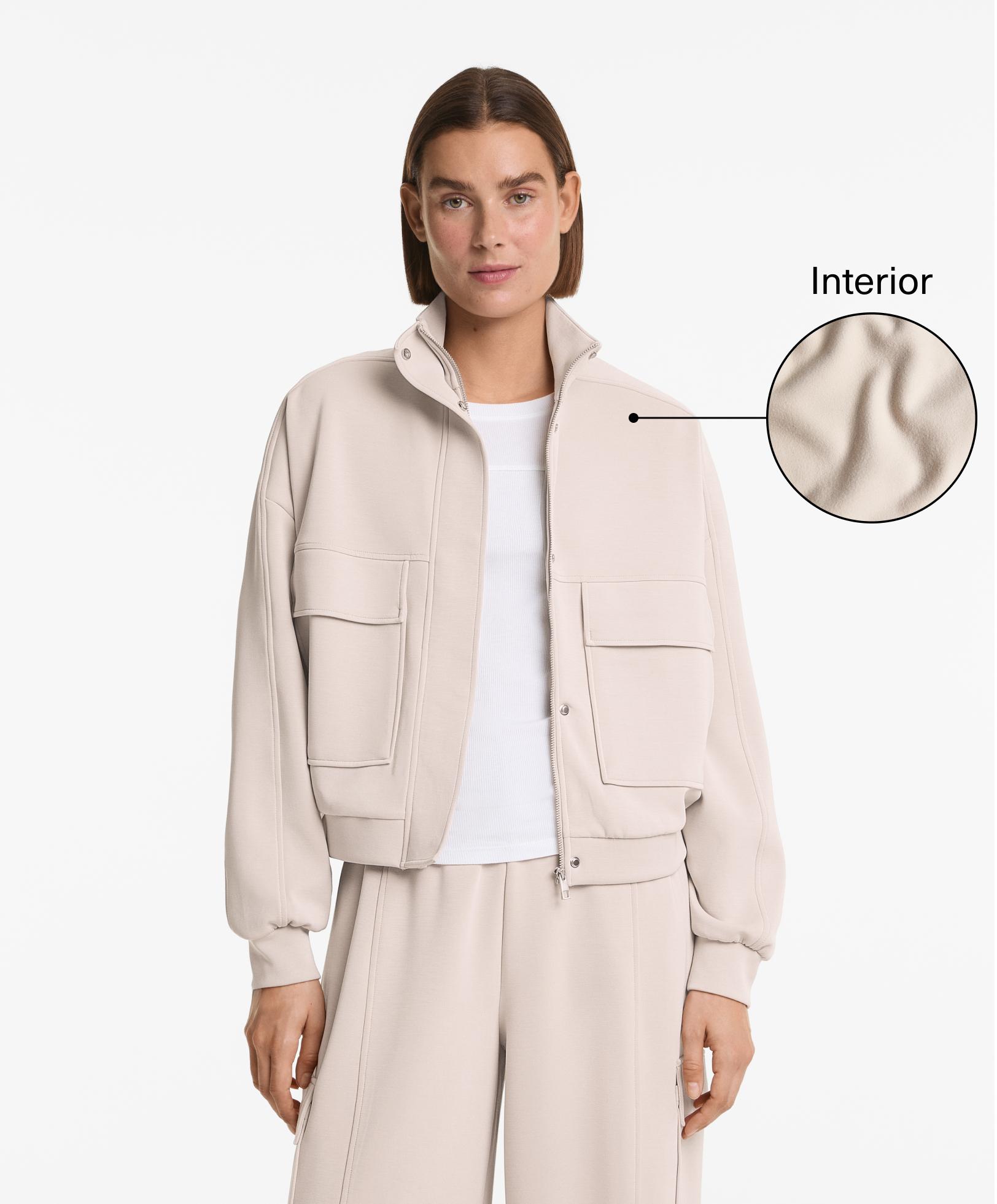 Veste à poches contenant du modal brushed - Soldes