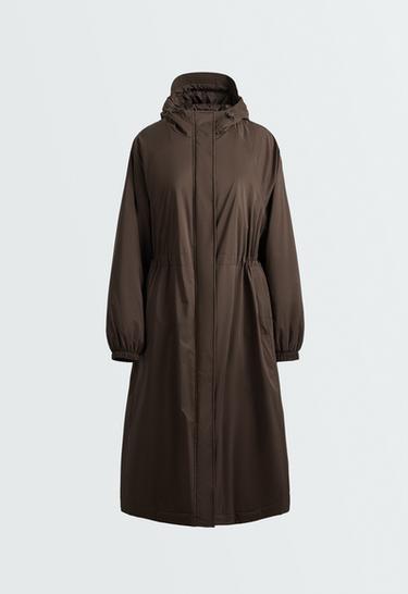 10k Thindown® waterproof super extra-light long padded jacket — BROWN 7