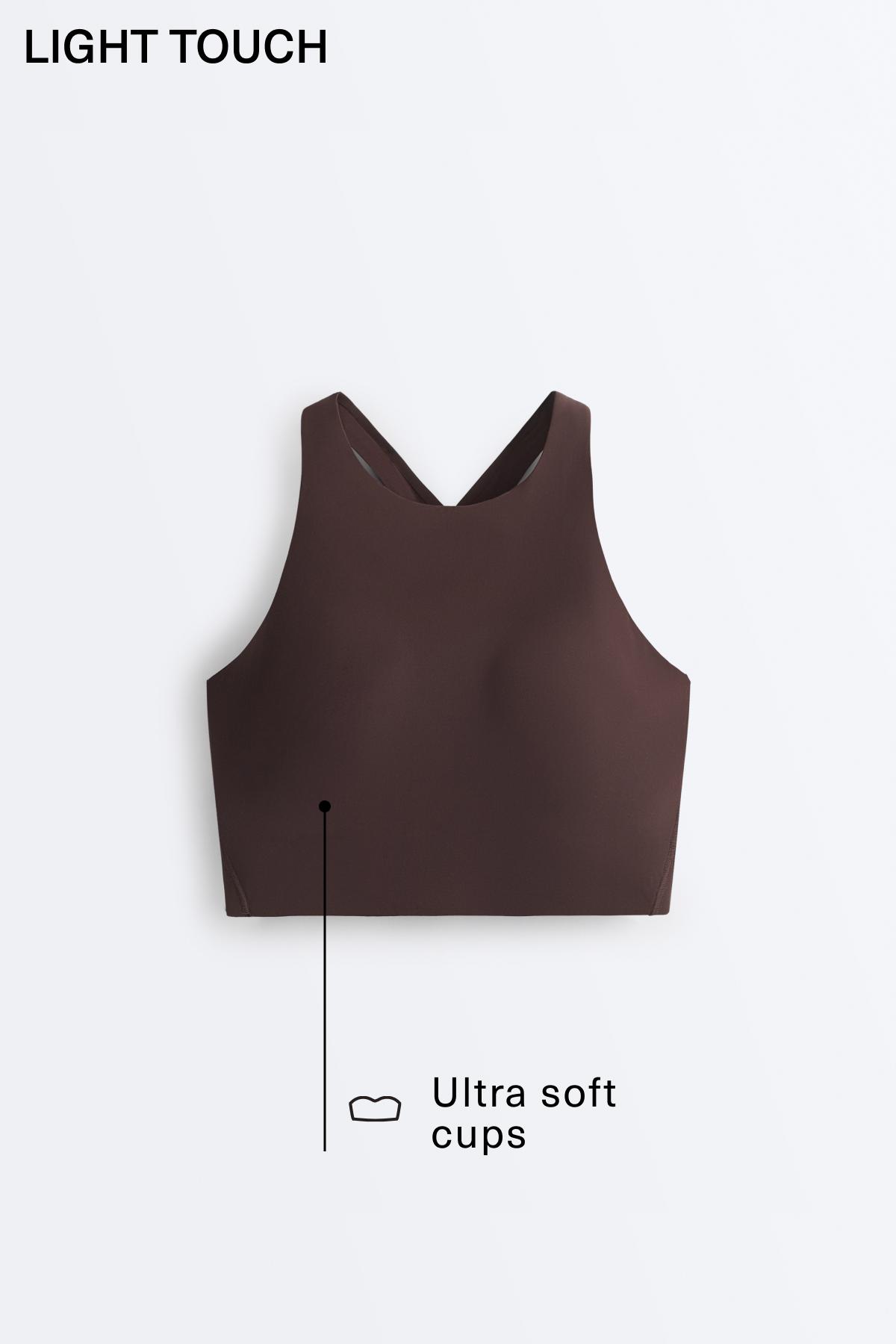 Light Touch crossover back tank top — Dark chocolate