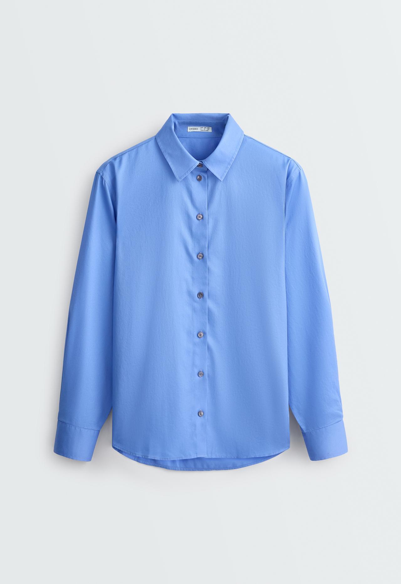 Long sleeve easy iron shirt — BLUE