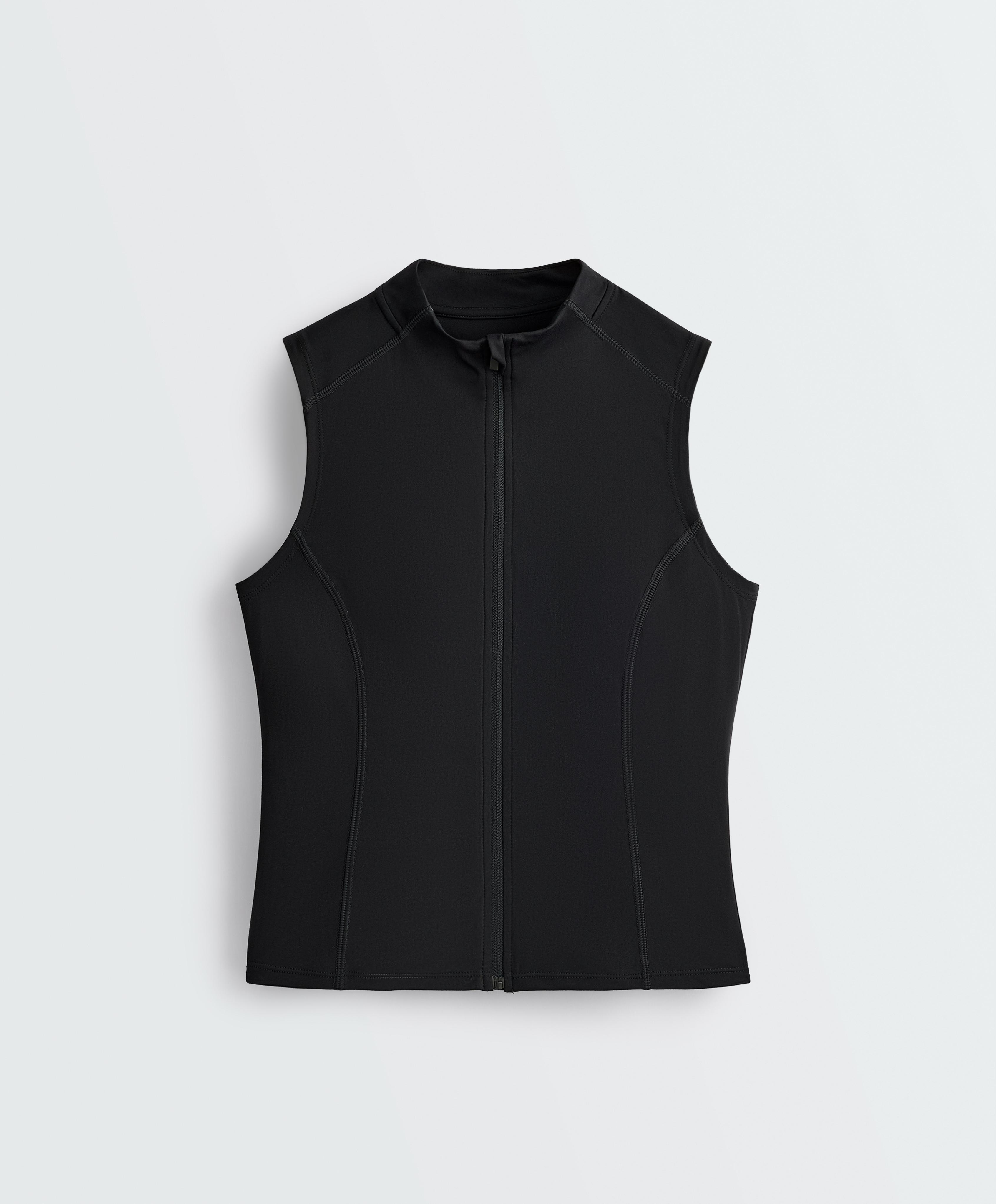 Sleeveless zip T-shirt