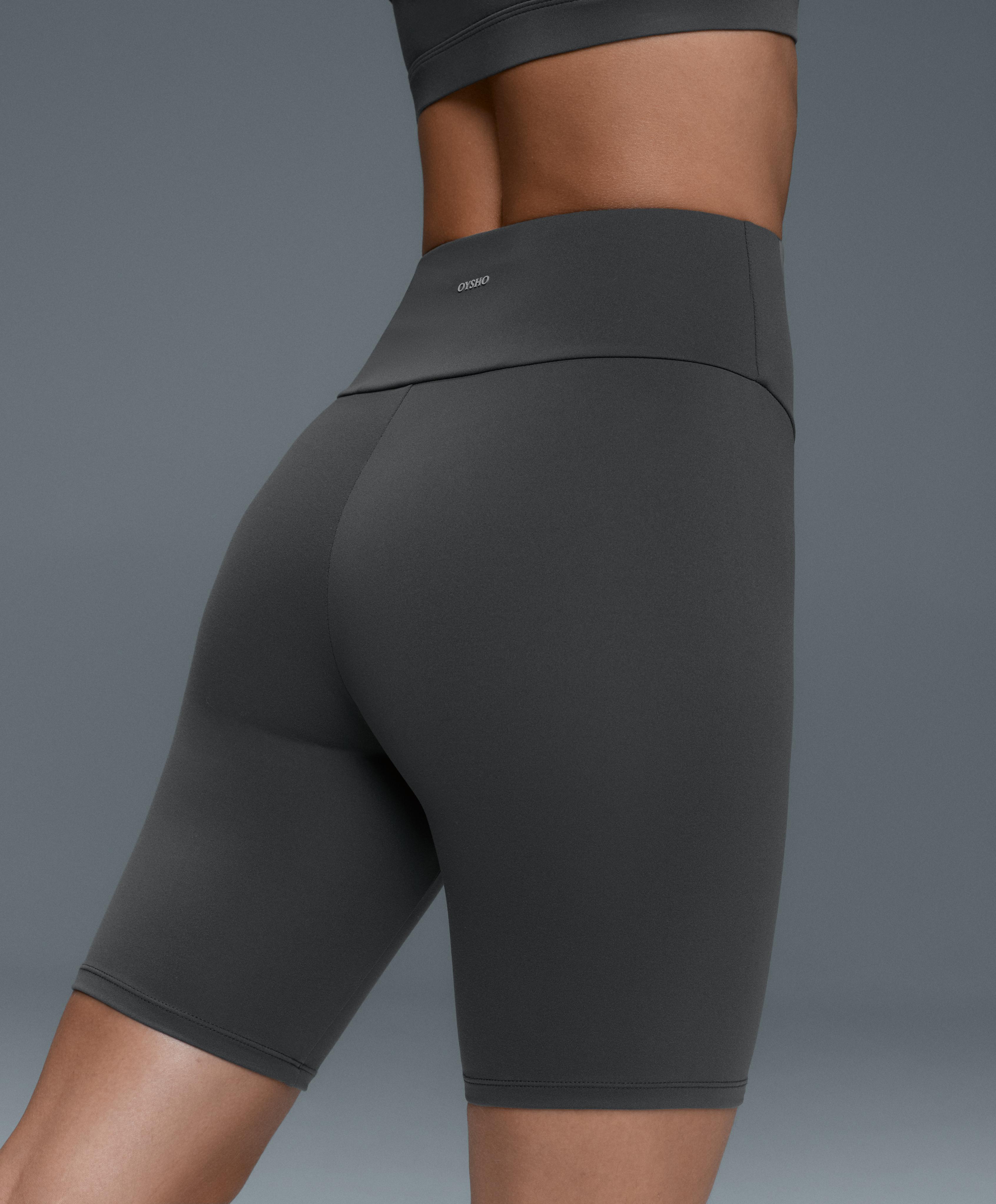 Comfortlux high-rise 20cm biker leggings — STEEL GREY