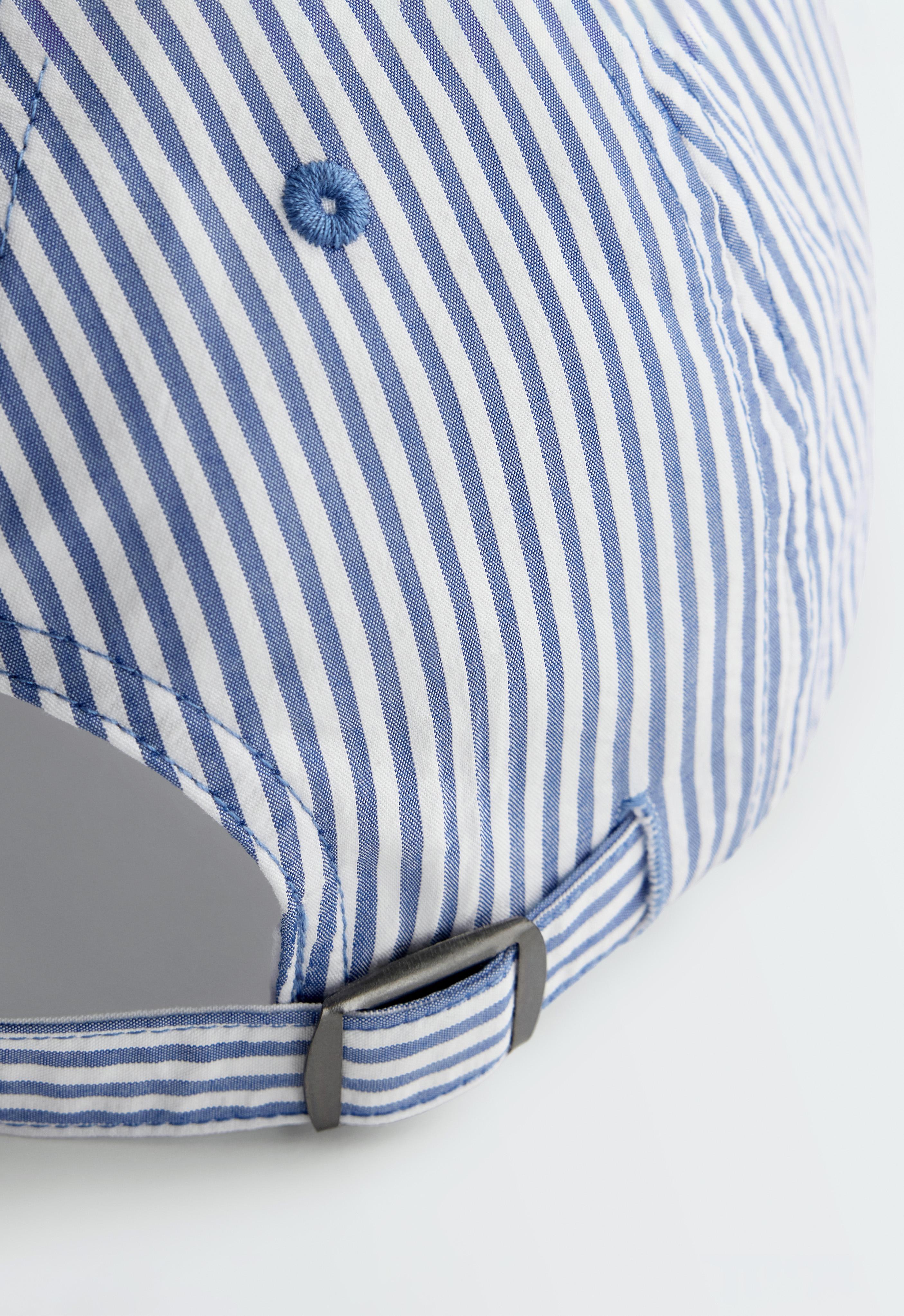 100% cotton striped cap — PALE BLUE