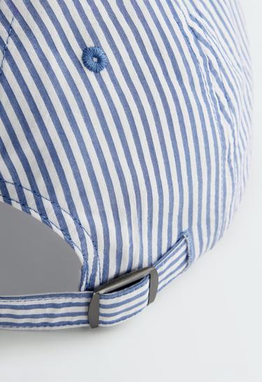 100% cotton striped cap — PALE BLUE 2