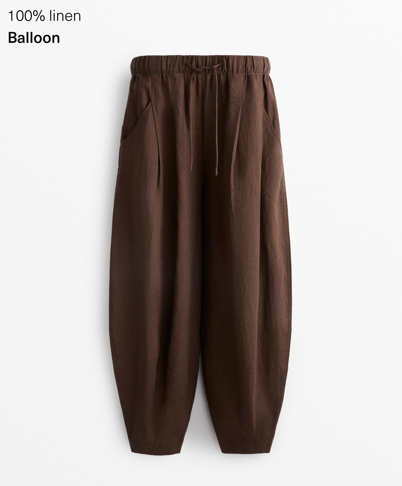 100% linen balloon trousers