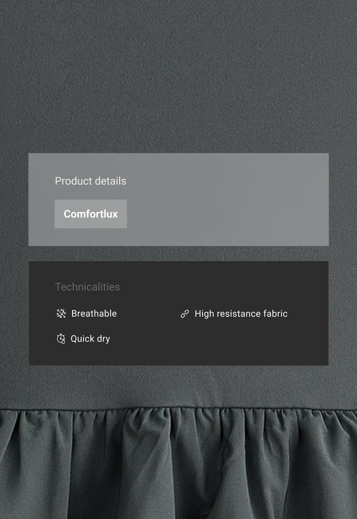Comfortlux short balloon dress — STEEL GREY
