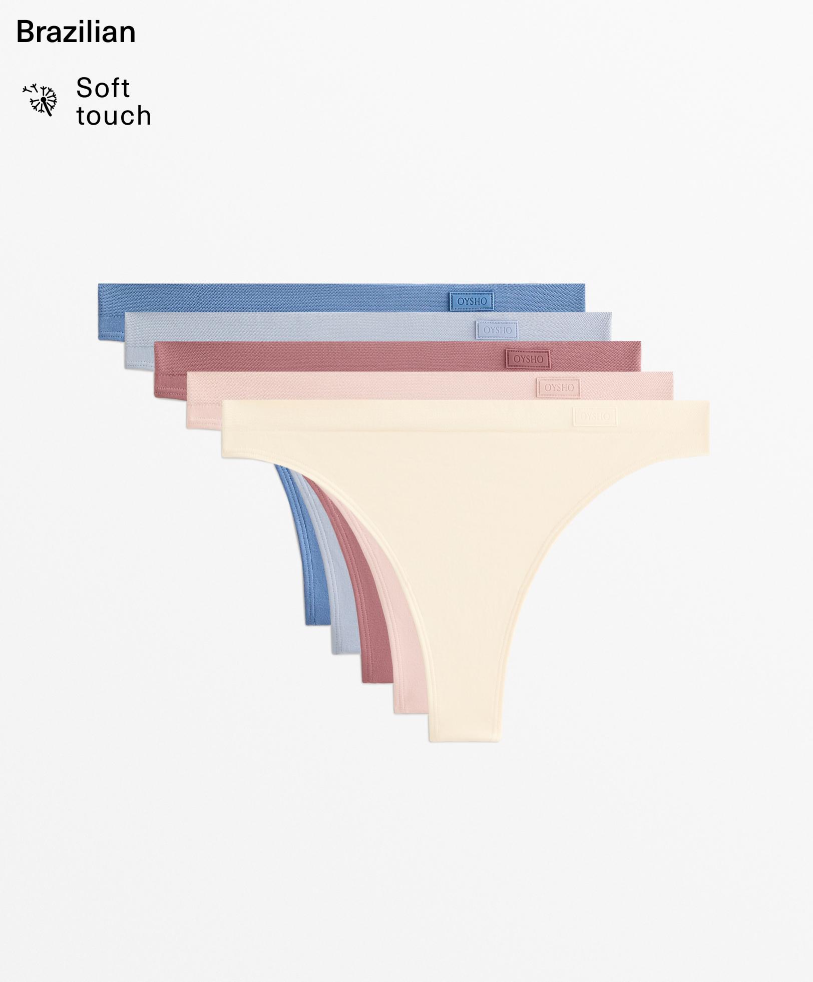 5 seamless soft touch Brazilian briefs - Sale
